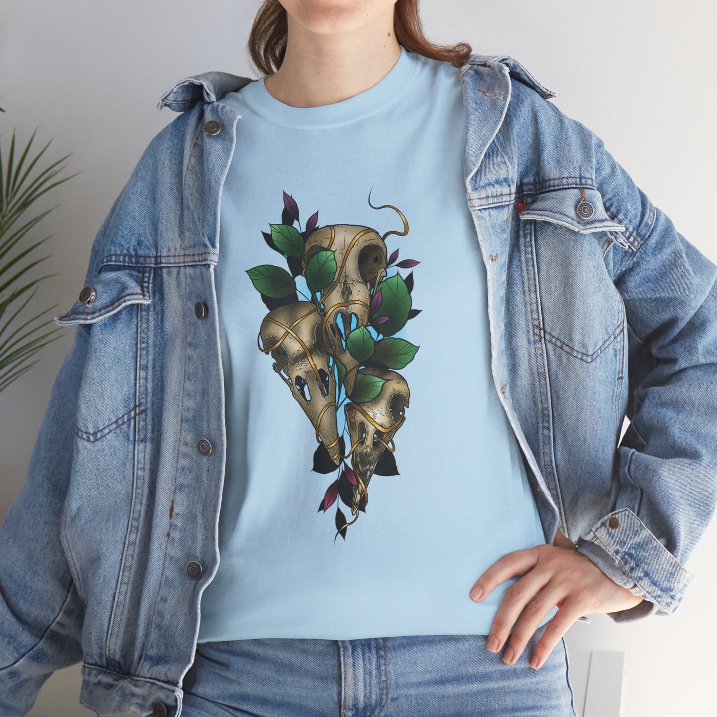 Skull & Vines Graphic Tee — Botanical Skull Art T-Shirt