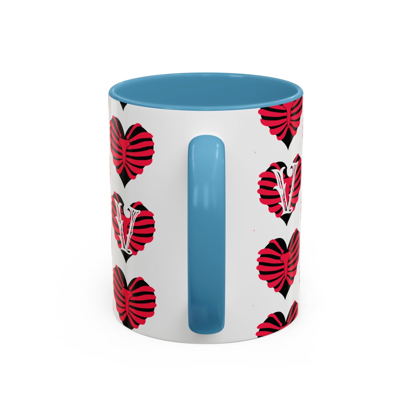 Bird & Hearts Accent Coffee Mug – Colorful Songbird Pattern (11/15oz)