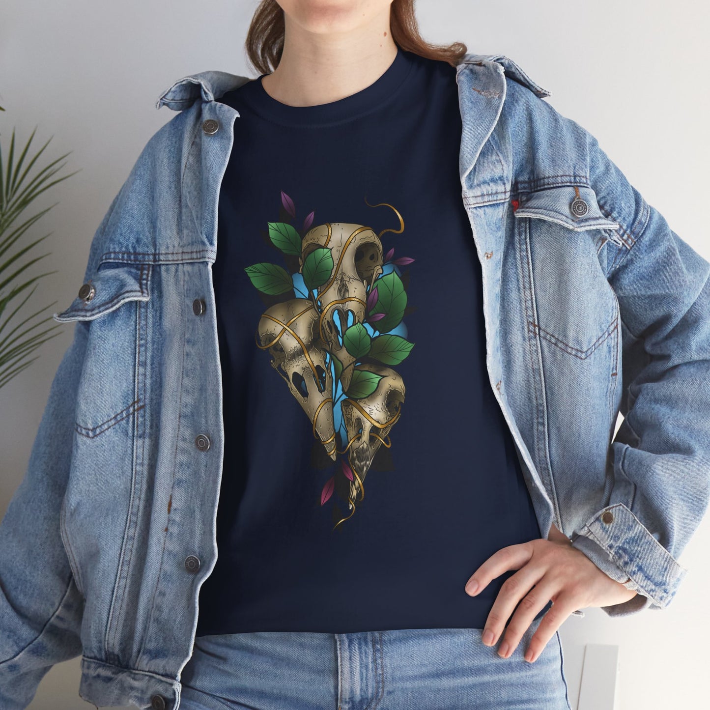 Skull & Vines Graphic Tee — Botanical Skull Art T-Shirt