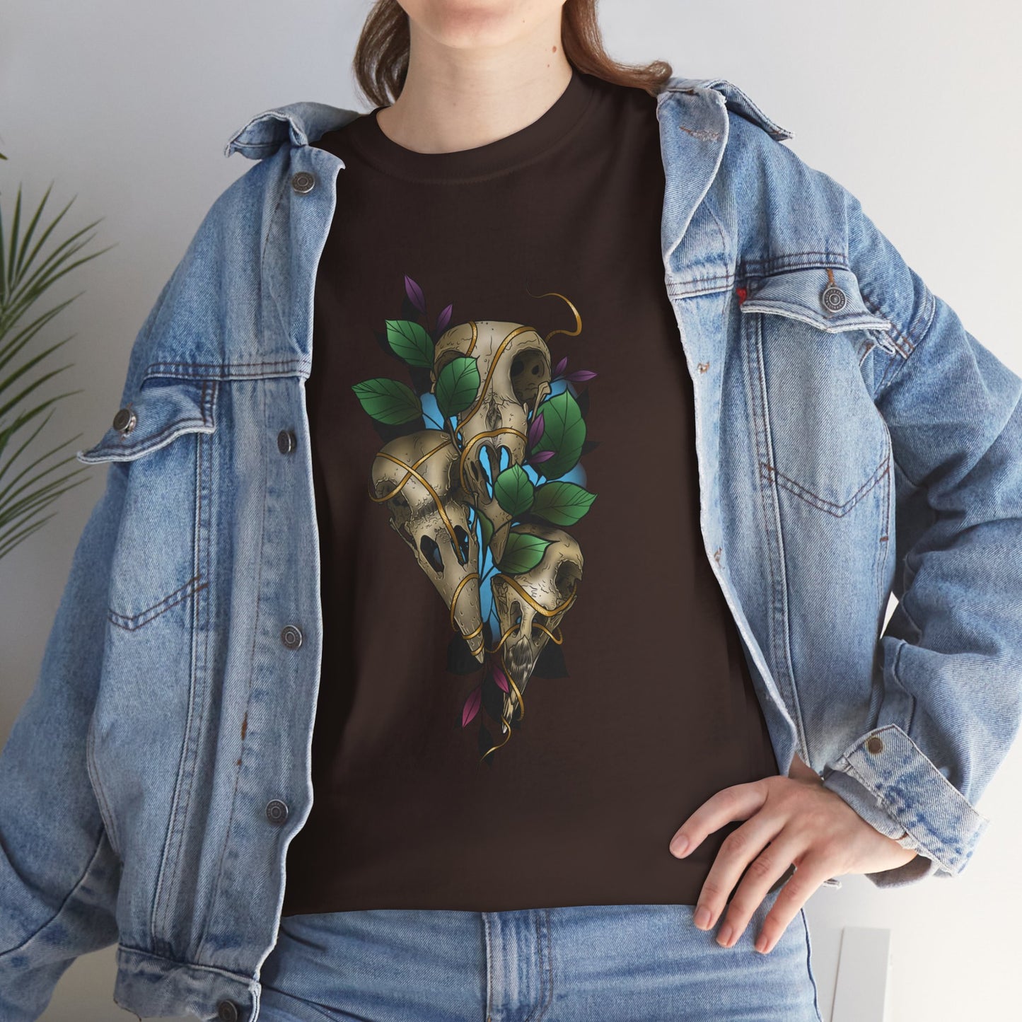 Skull & Vines Graphic Tee — Botanical Skull Art T-Shirt