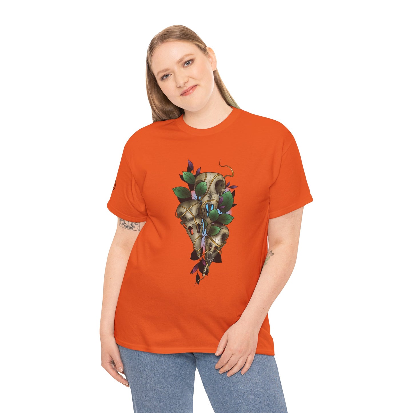 Skull & Vines Graphic Tee — Botanical Skull Art T-Shirt