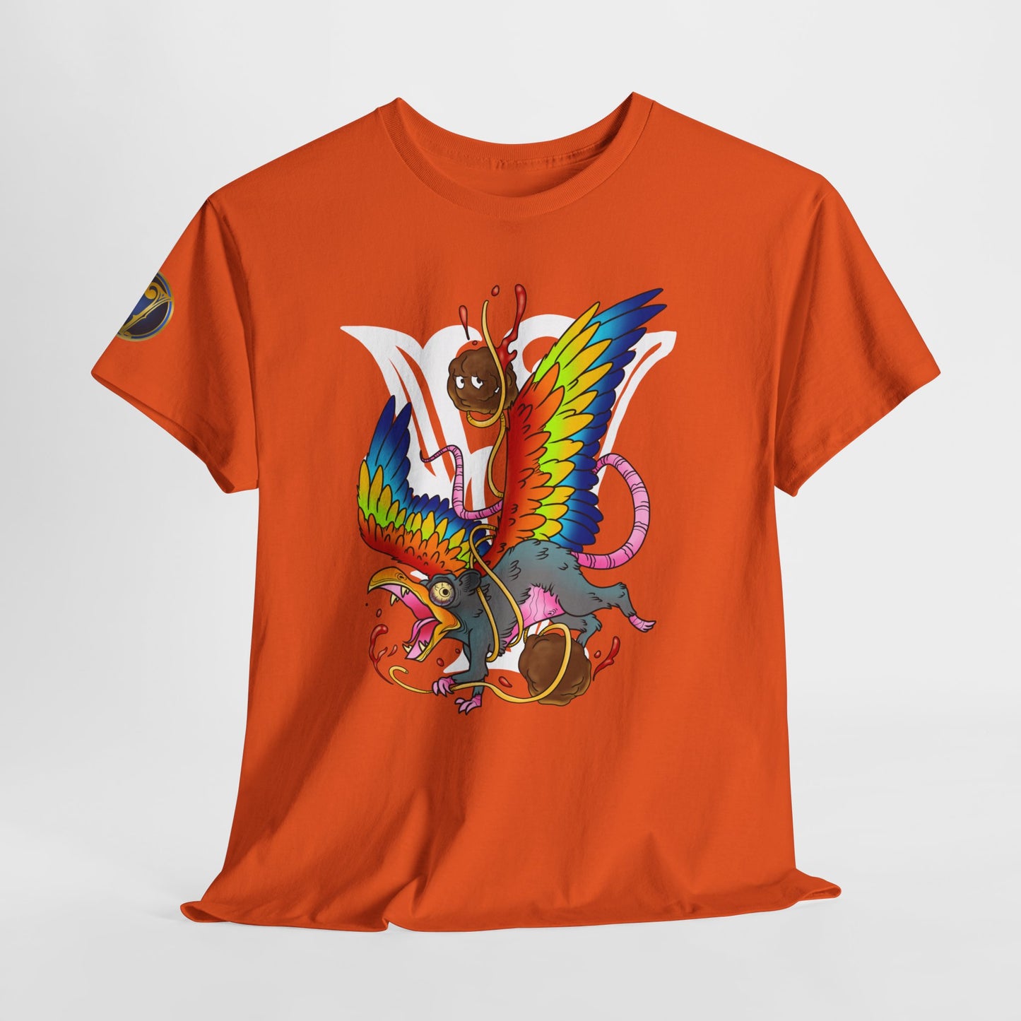 Graphic Tee — Colorful Mythical Bird & Rose Streetwear T-Shirt