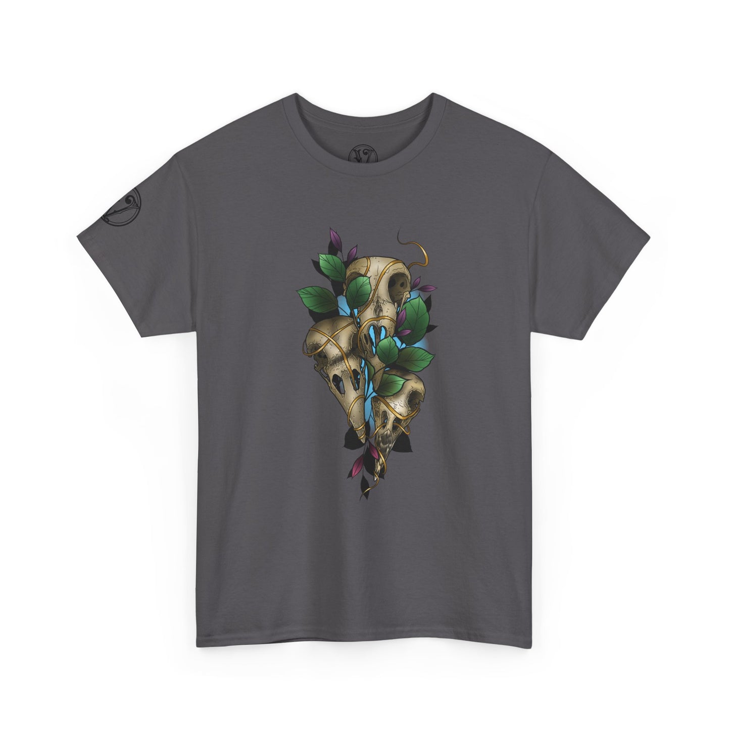 Skull & Vines Graphic Tee — Botanical Skull Art T-Shirt