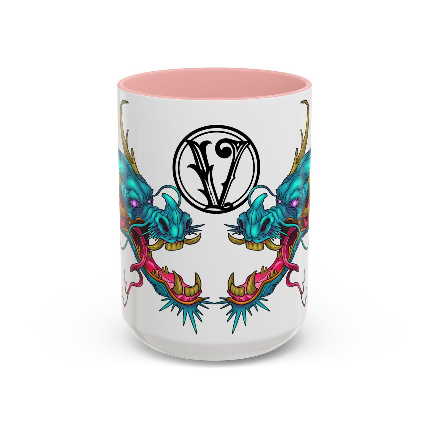 Dragon Crest Accent Coffee Mug — Vibrant Mythical Tea & Coffee Cup