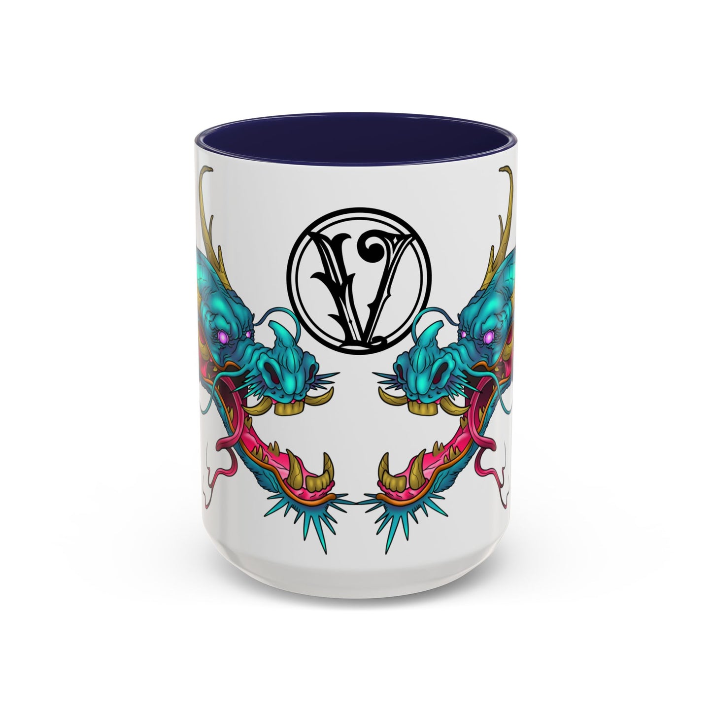 Dragon Crest Accent Coffee Mug — Vibrant Mythical Tea & Coffee Cup