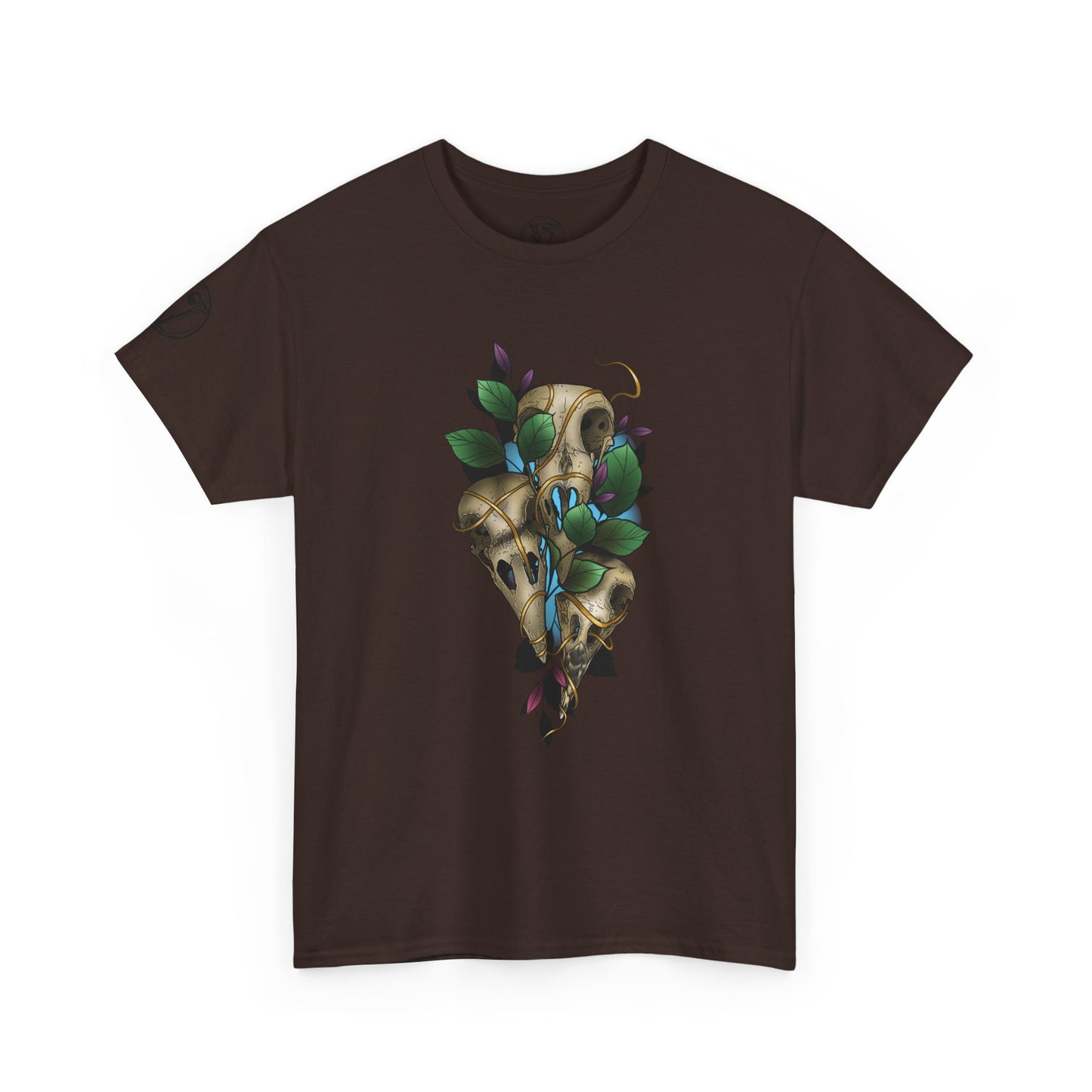 Skull & Vines Graphic Tee — Botanical Skull Art T-Shirt