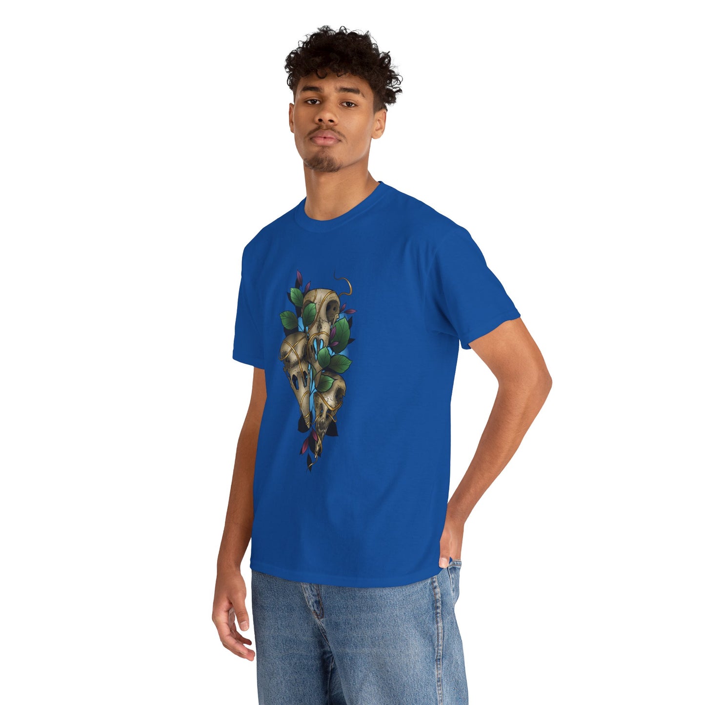Skull & Vines Graphic Tee — Botanical Skull Art T-Shirt