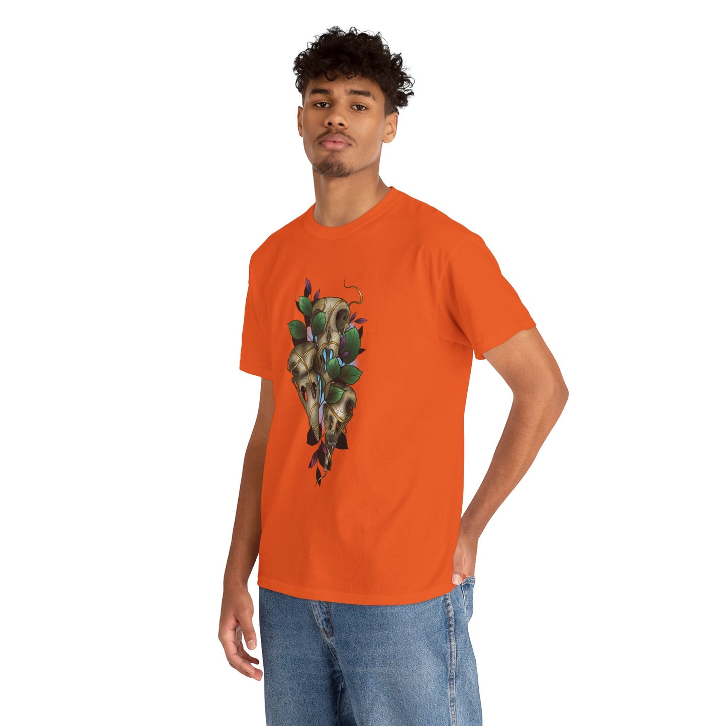 Skull & Vines Graphic Tee — Botanical Skull Art T-Shirt