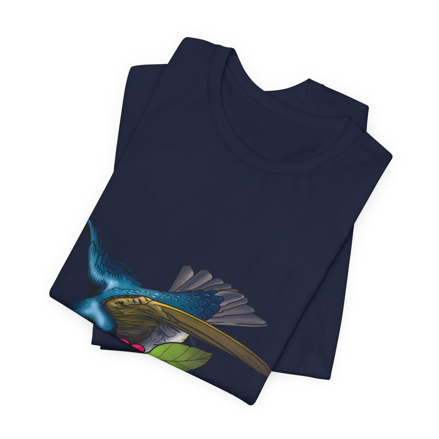 Swallow Bird Graphic Tee — Colorful Floral Bird Illustration T-Shirt