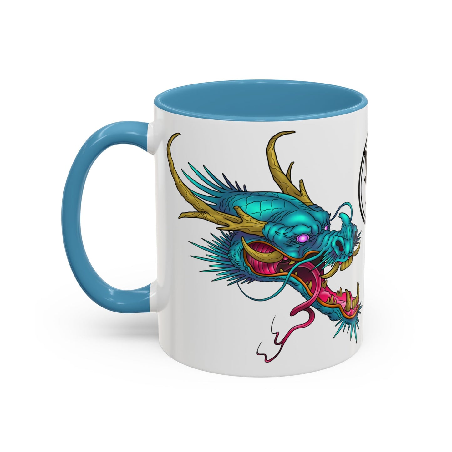 Dragon Crest Accent Coffee Mug — Vibrant Mythical Tea & Coffee Cup