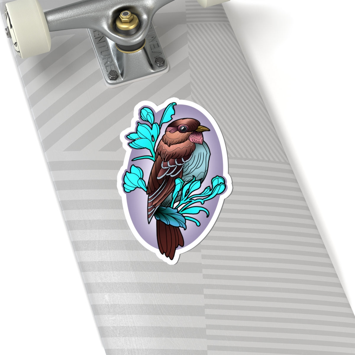 Songbird Floral Sticker — Kiss-Cut Bird Laptop Decal