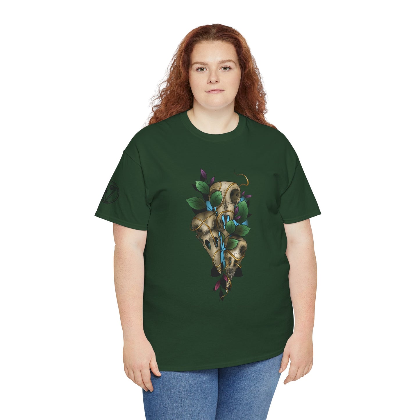 Skull & Vines Graphic Tee — Botanical Skull Art T-Shirt