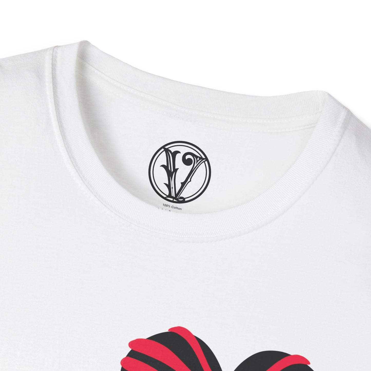 Red & Black Striped Heart T-Shirt — Cute Heart Graphic Tee
