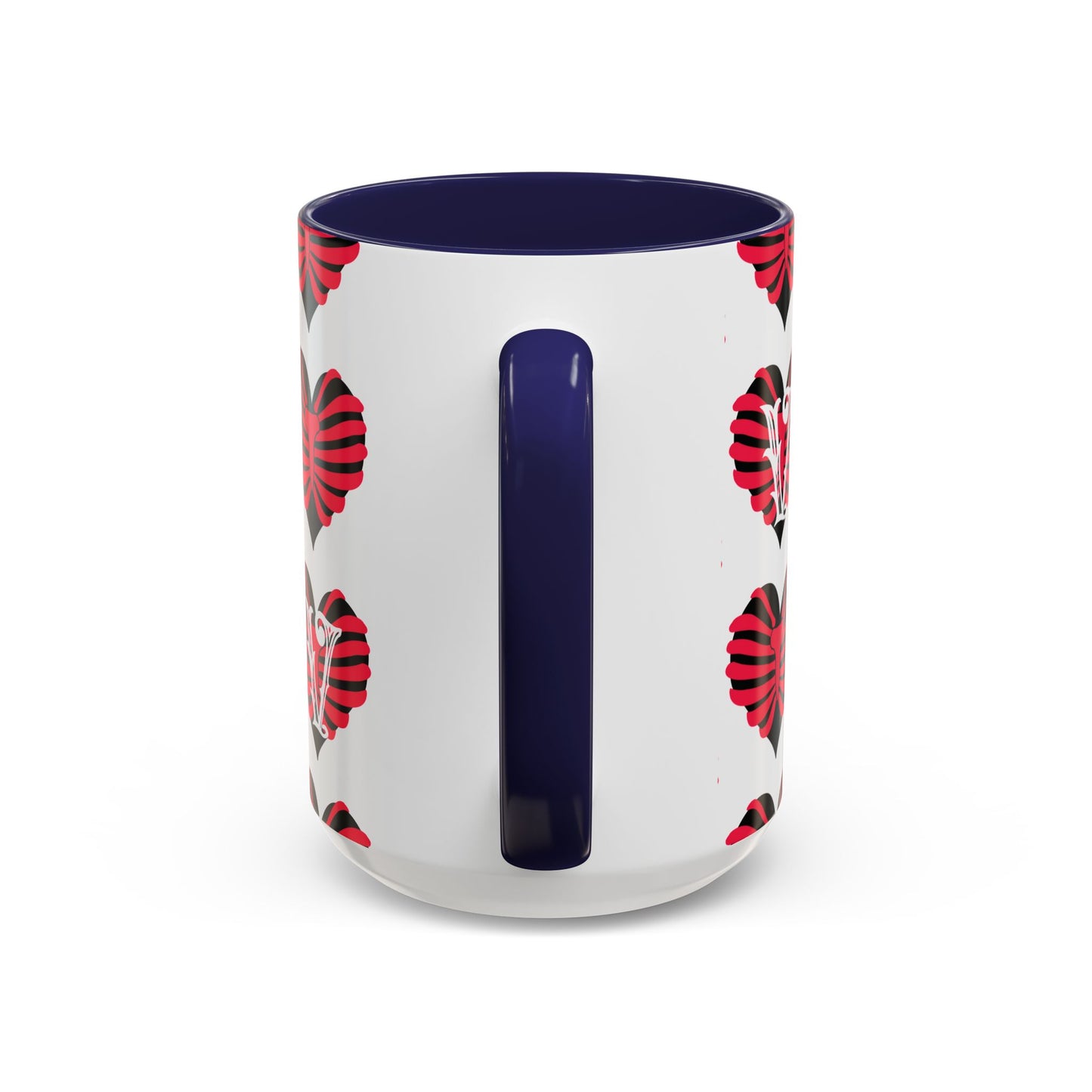 Bird & Hearts Accent Coffee Mug – Colorful Songbird Pattern (11/15oz)