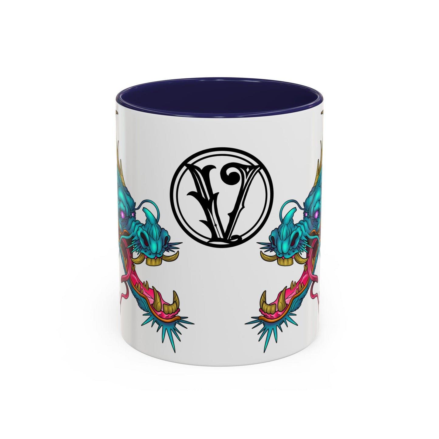 Dragon Crest Accent Coffee Mug — Vibrant Mythical Tea & Coffee Cup