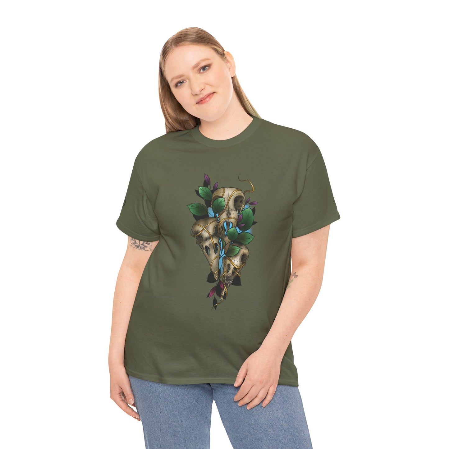 Skull & Vines Graphic Tee — Botanical Skull Art T-Shirt