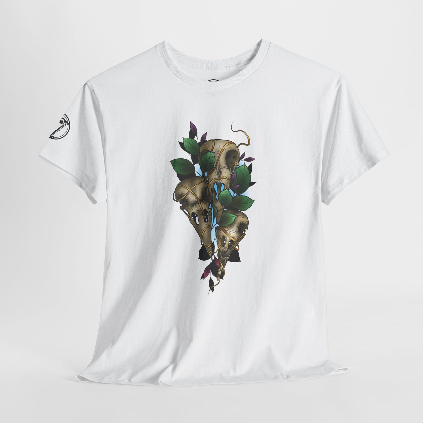 Skull & Vines Graphic Tee — Botanical Skull Art T-Shirt