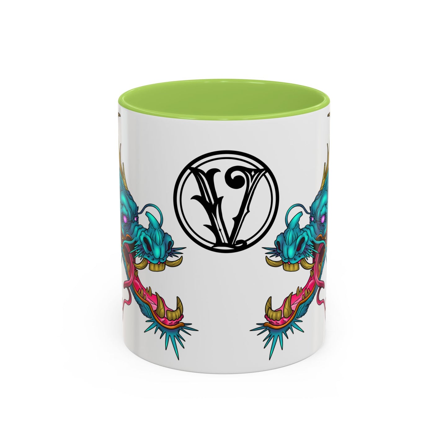 Dragon Crest Accent Coffee Mug — Vibrant Mythical Tea & Coffee Cup