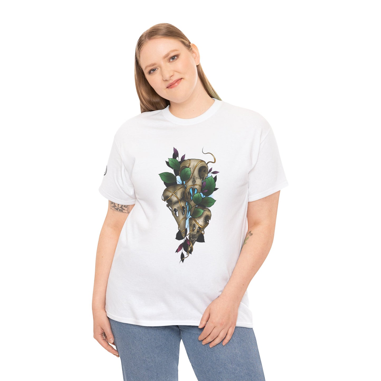 Skull & Vines Graphic Tee — Botanical Skull Art T-Shirt