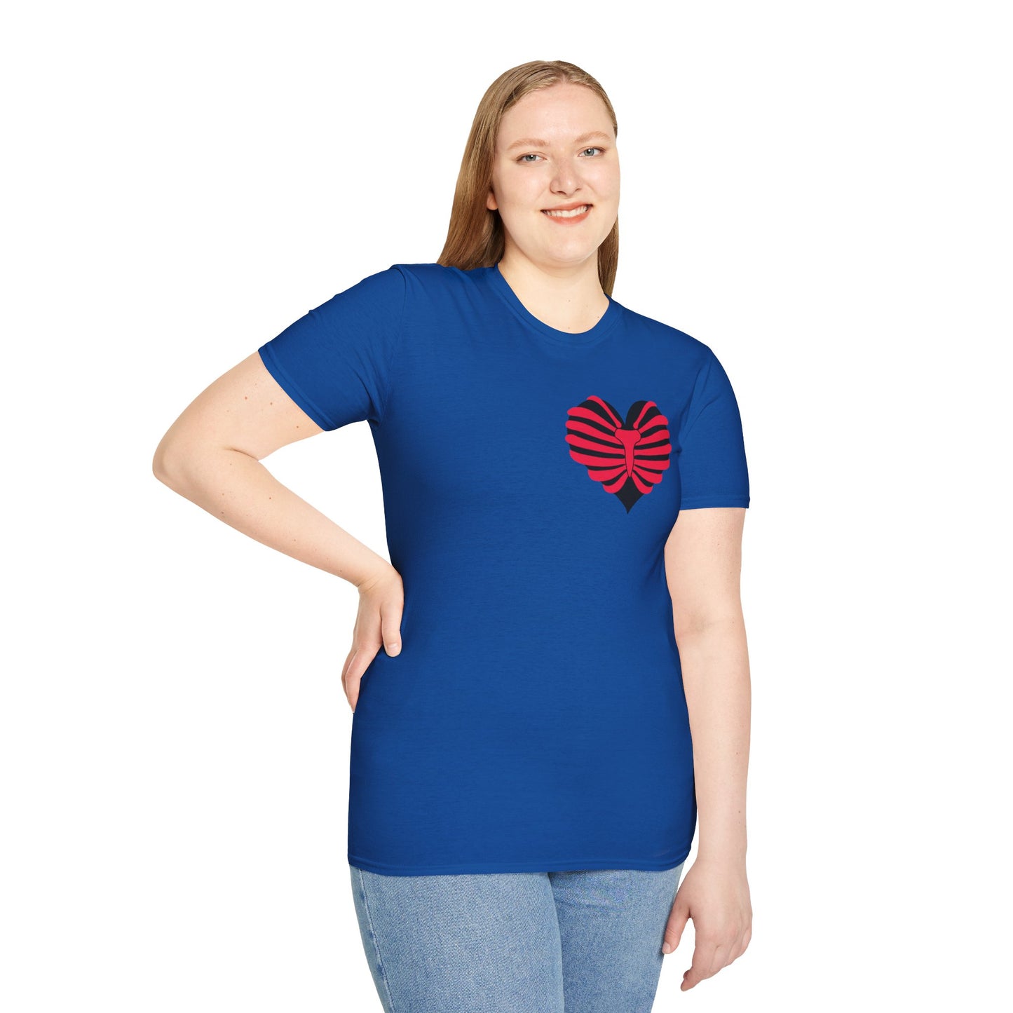 Red & Black Striped Heart T-Shirt — Cute Heart Graphic Tee