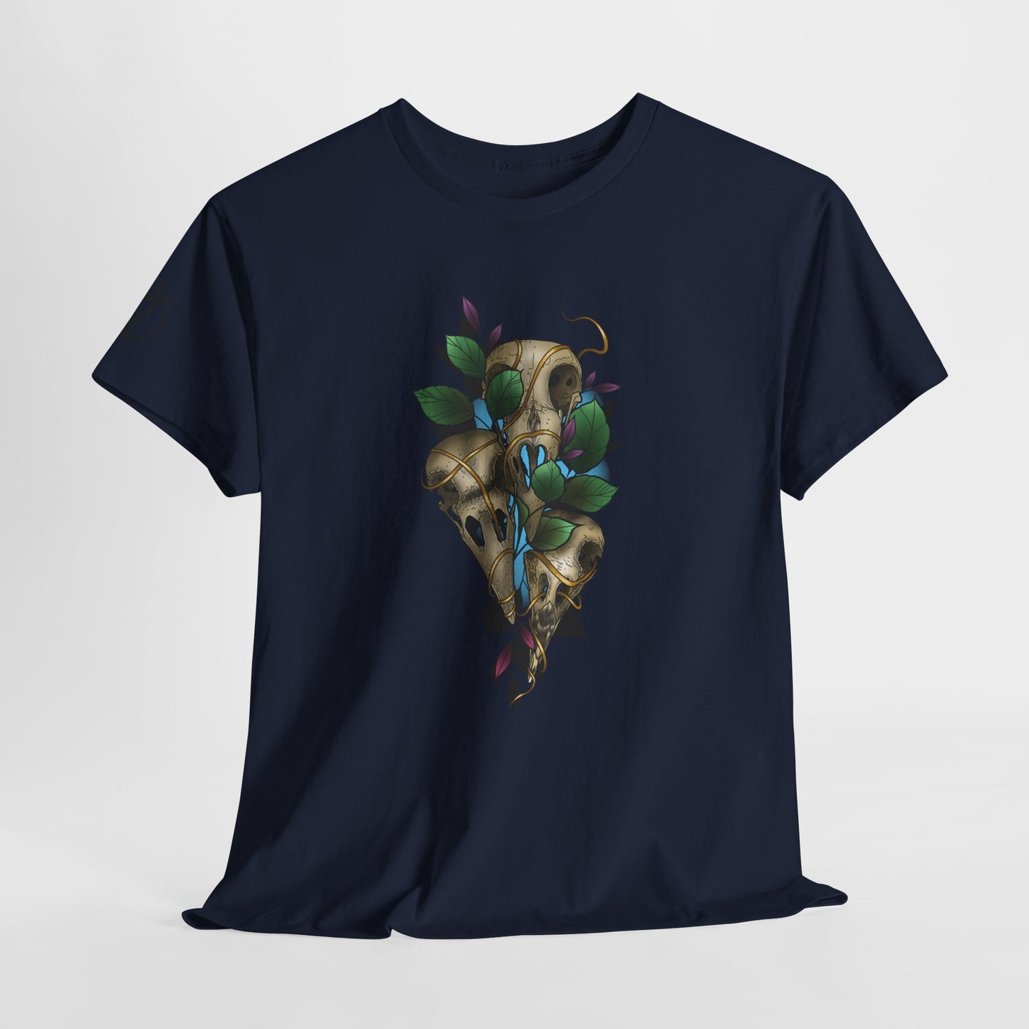 Skull & Vines Graphic Tee — Botanical Skull Art T-Shirt