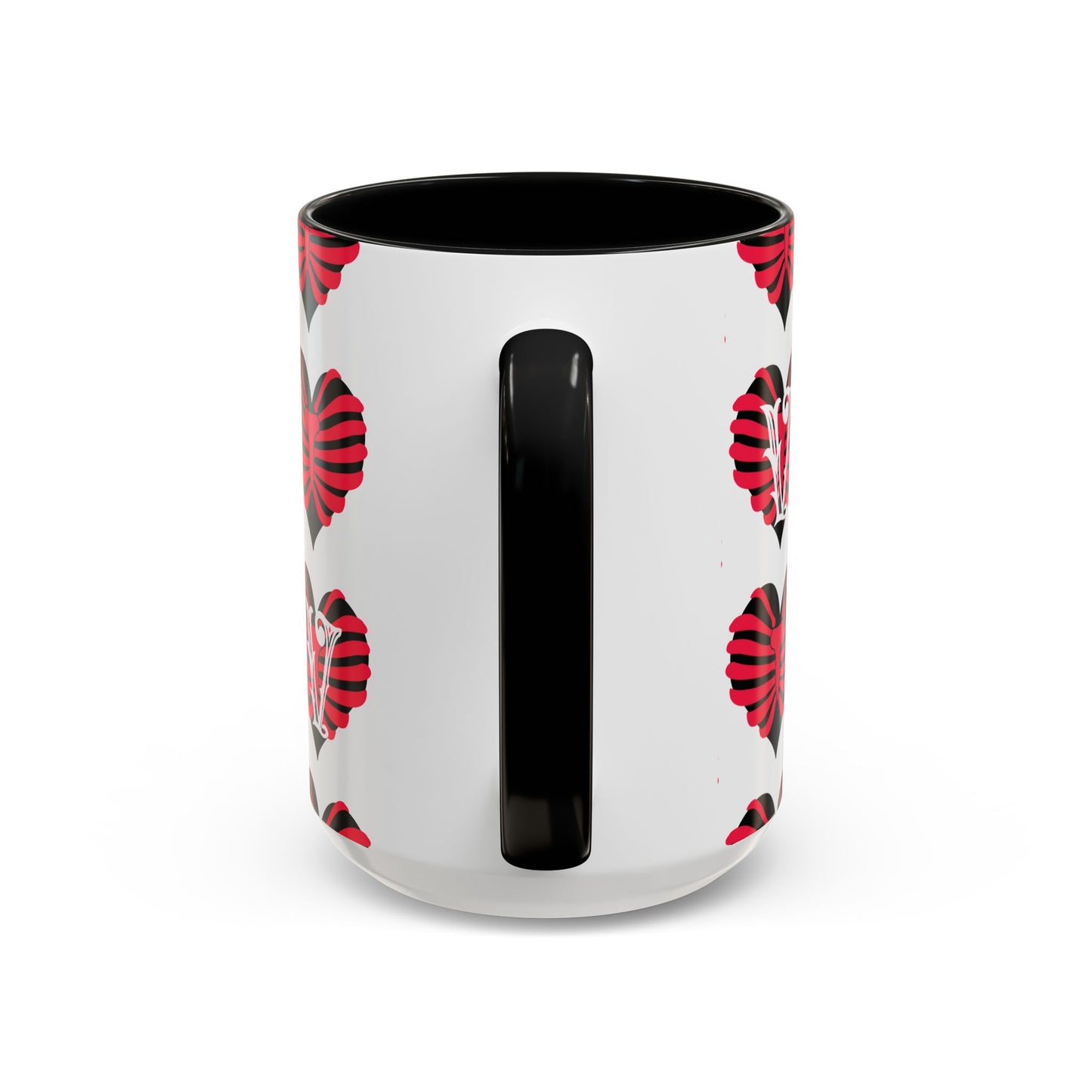 Bird & Hearts Accent Coffee Mug – Colorful Songbird Pattern (11/15oz)