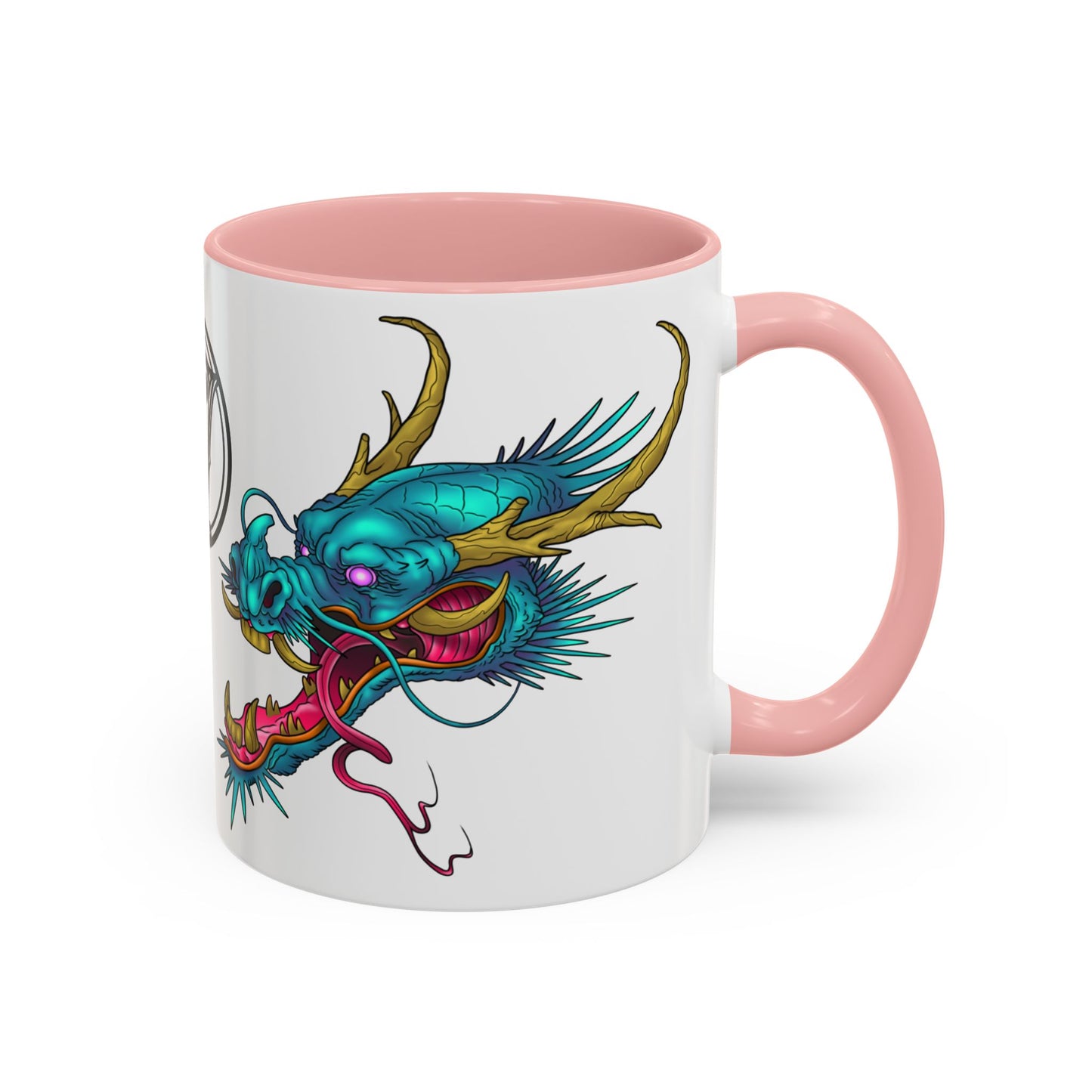 Dragon Crest Accent Coffee Mug — Vibrant Mythical Tea & Coffee Cup