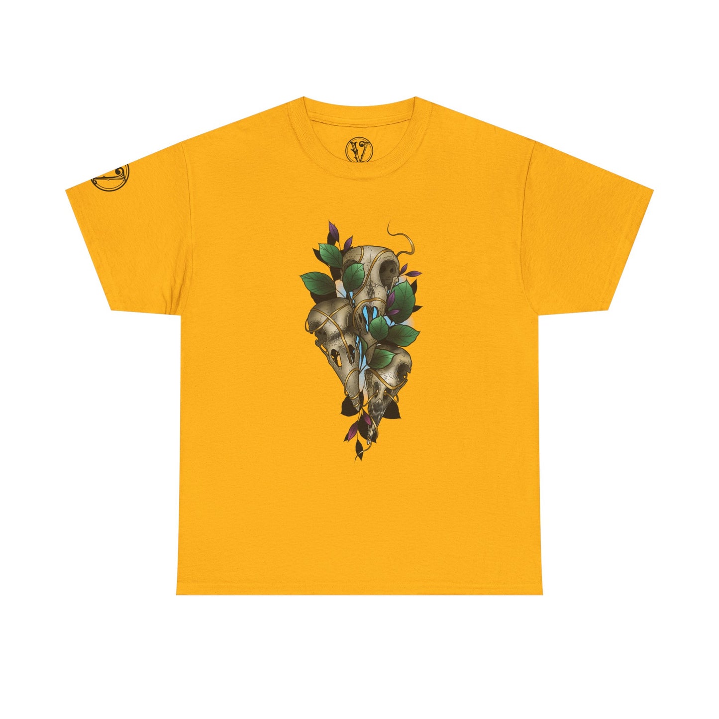 Skull & Vines Graphic Tee — Botanical Skull Art T-Shirt