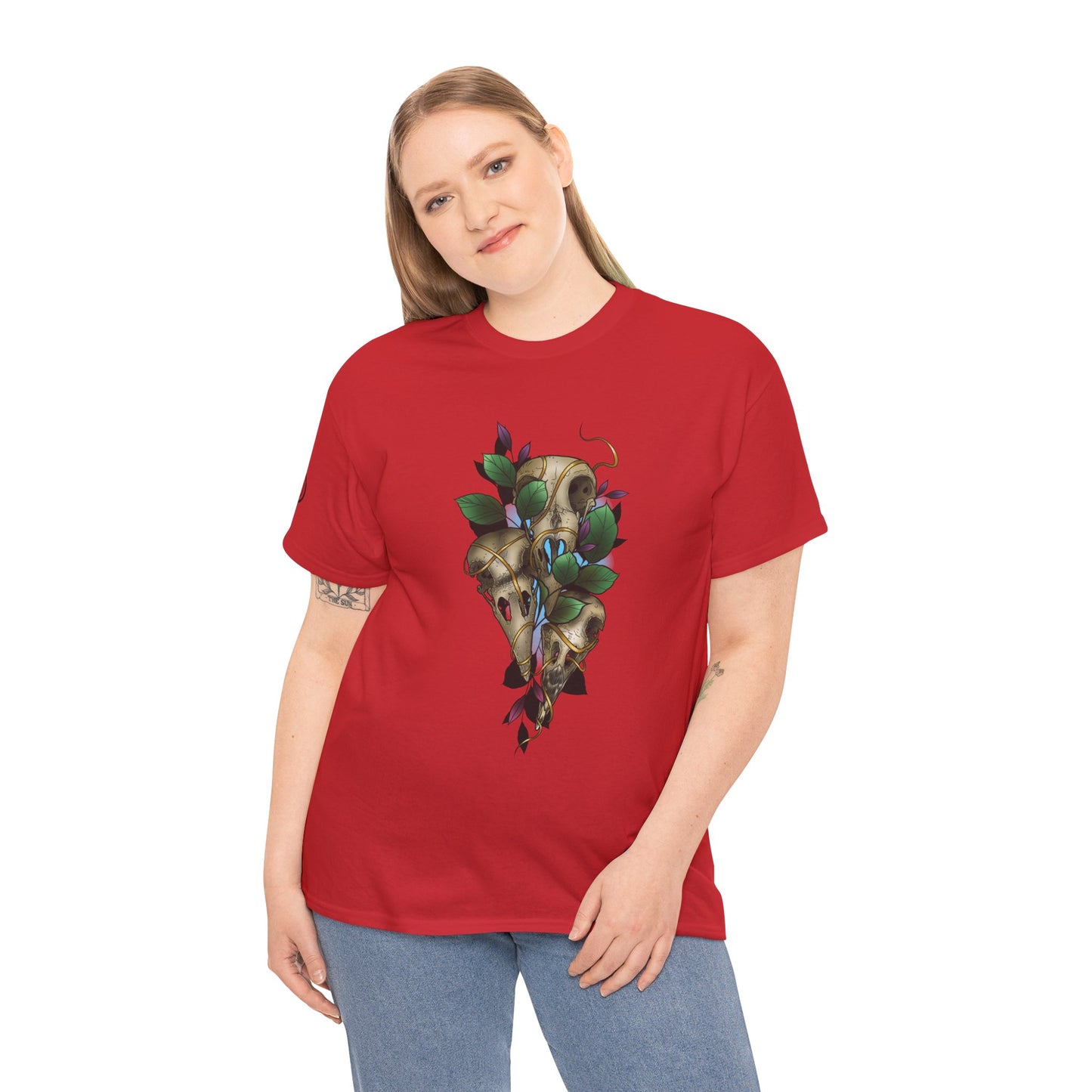 Skull & Vines Graphic Tee — Botanical Skull Art T-Shirt