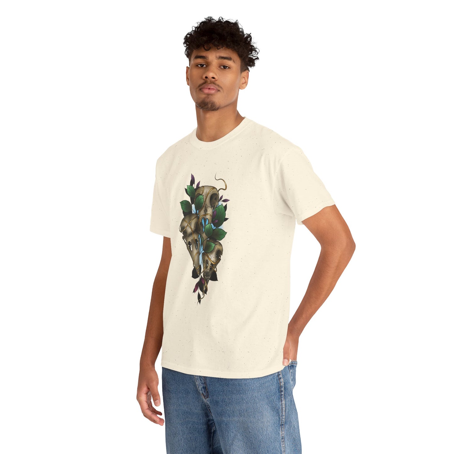 Skull & Vines Graphic Tee — Botanical Skull Art T-Shirt