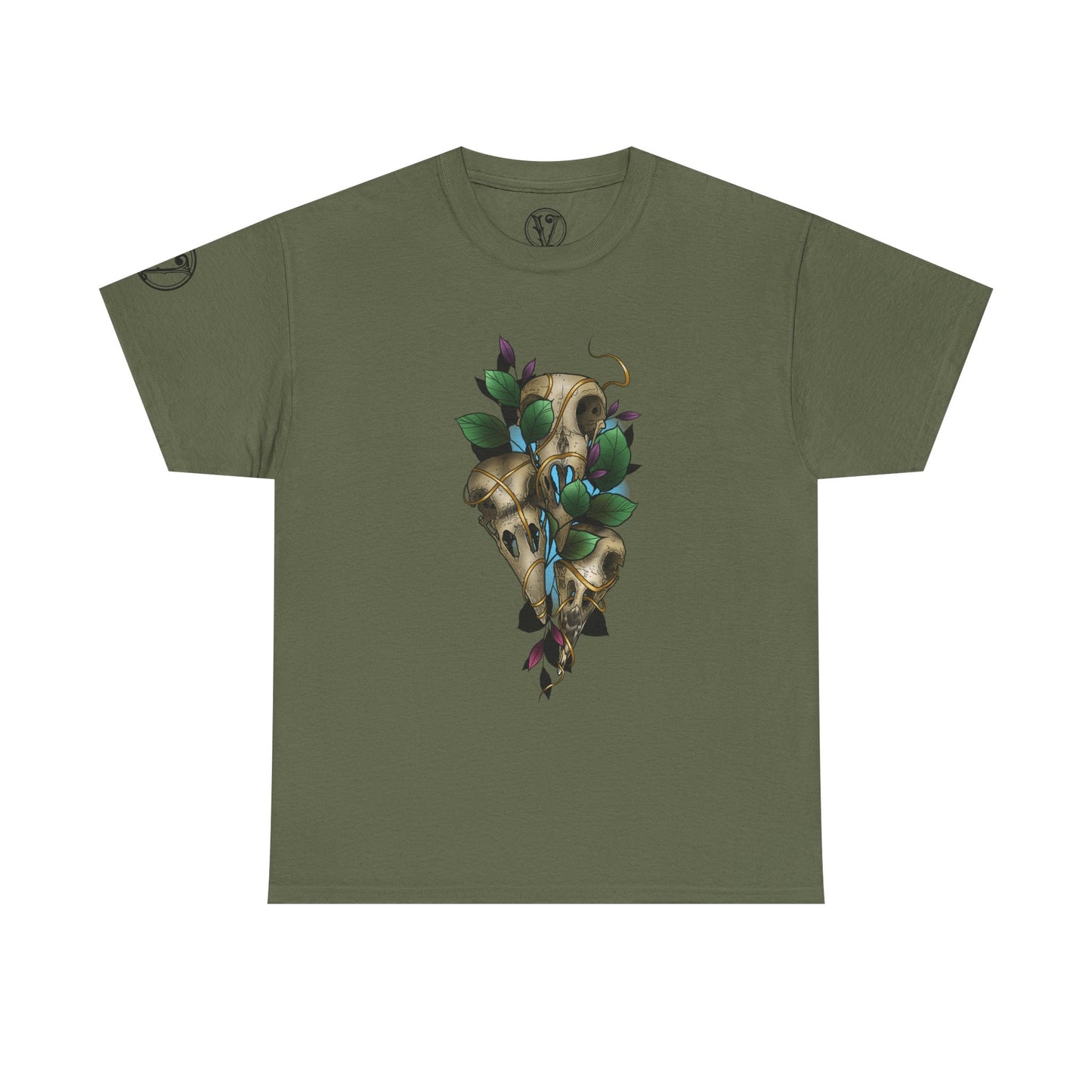Skull & Vines Graphic Tee — Botanical Skull Art T-Shirt