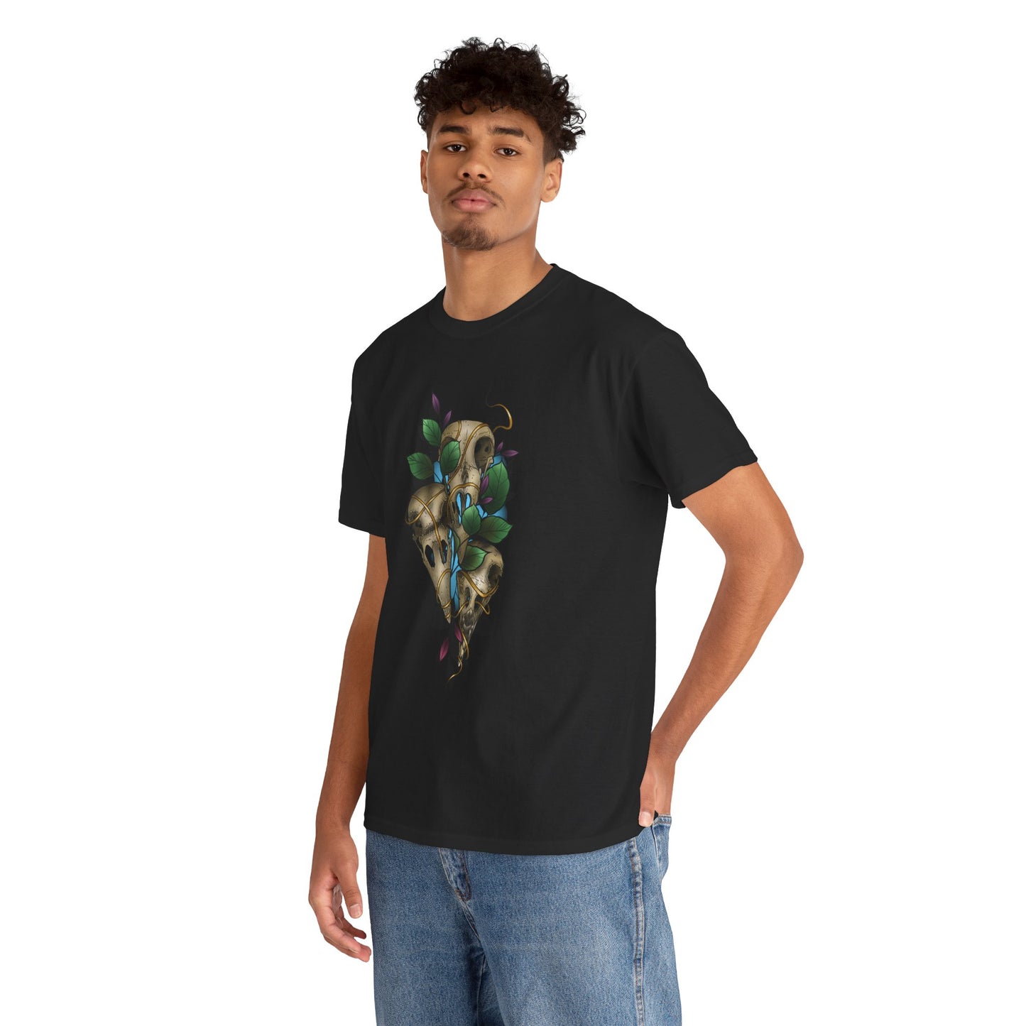 Skull & Vines Graphic Tee — Botanical Skull Art T-Shirt
