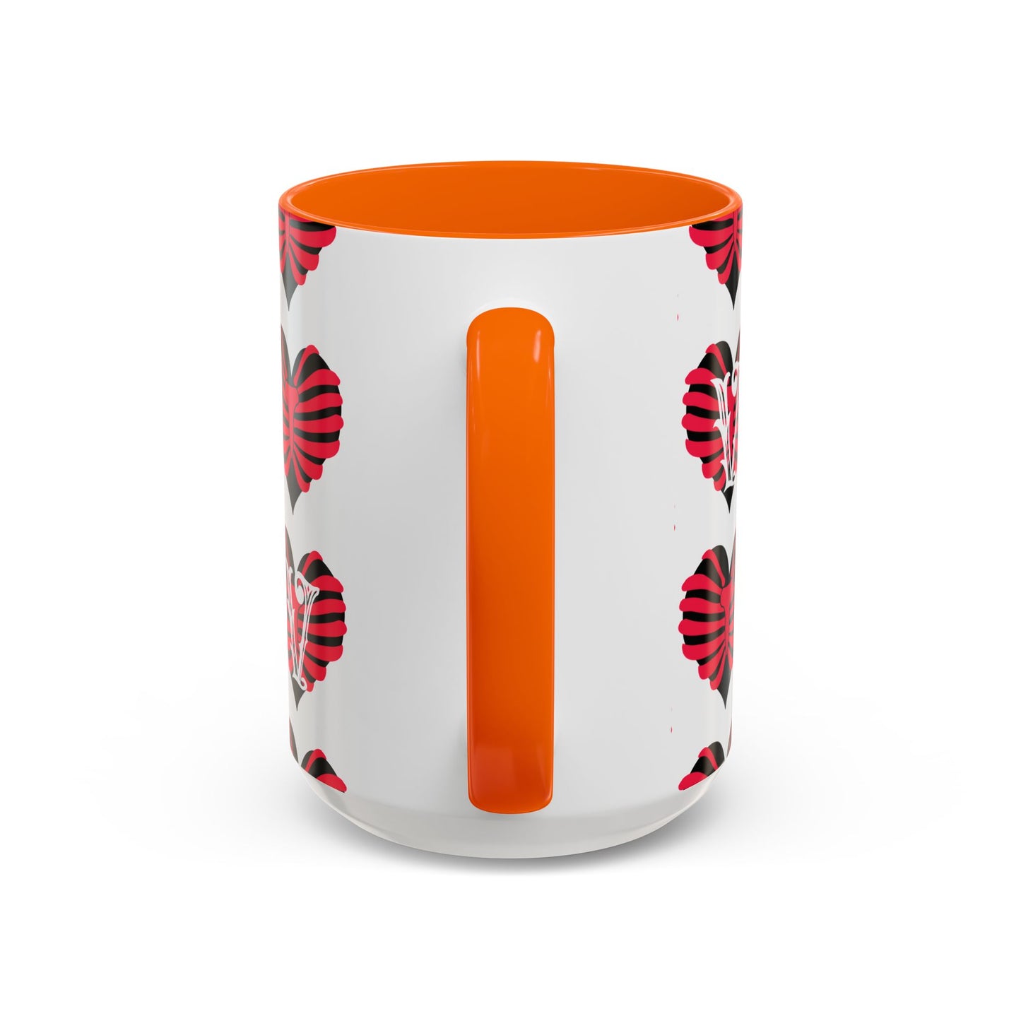Bird & Hearts Accent Coffee Mug – Colorful Songbird Pattern (11/15oz)