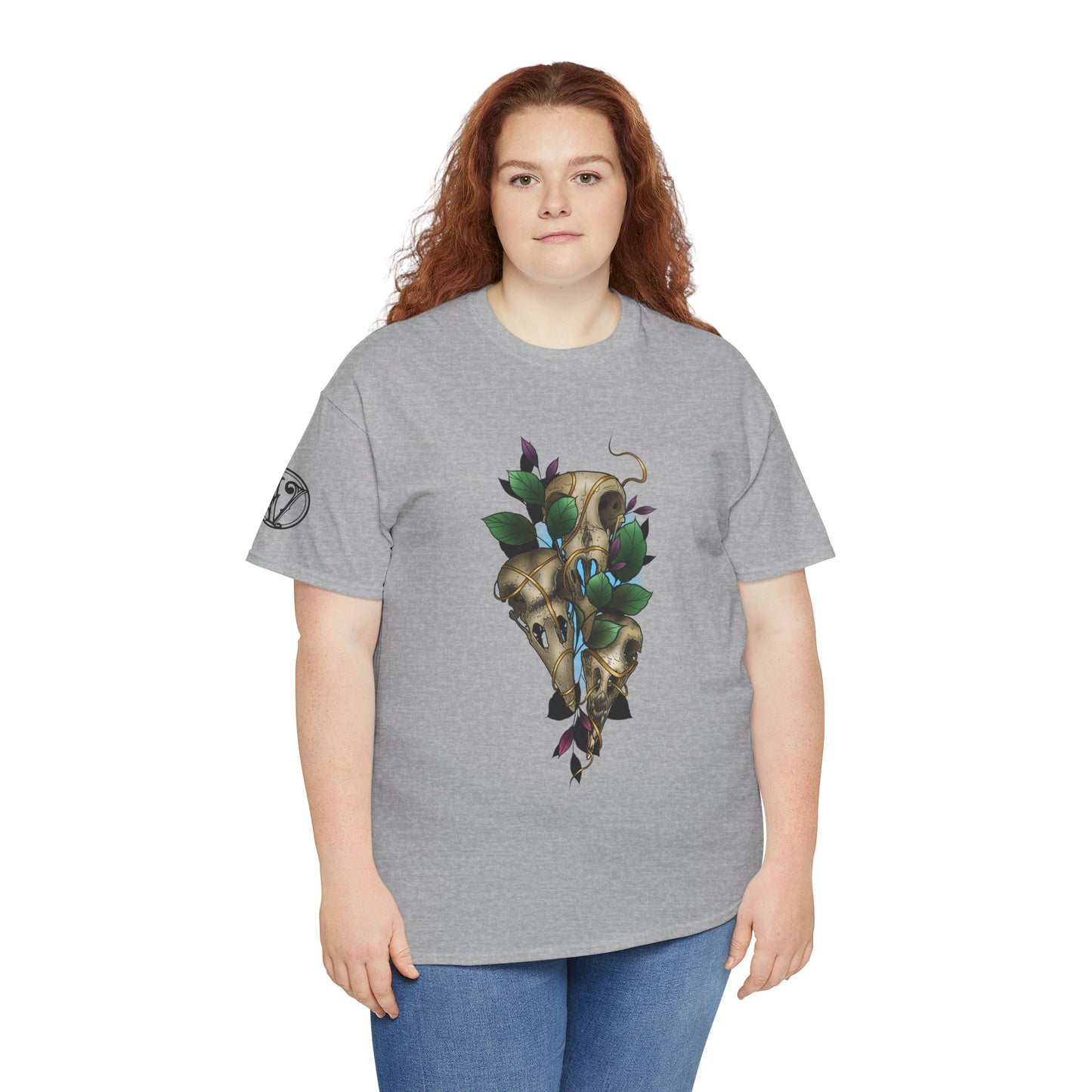 Skull & Vines Graphic Tee — Botanical Skull Art T-Shirt