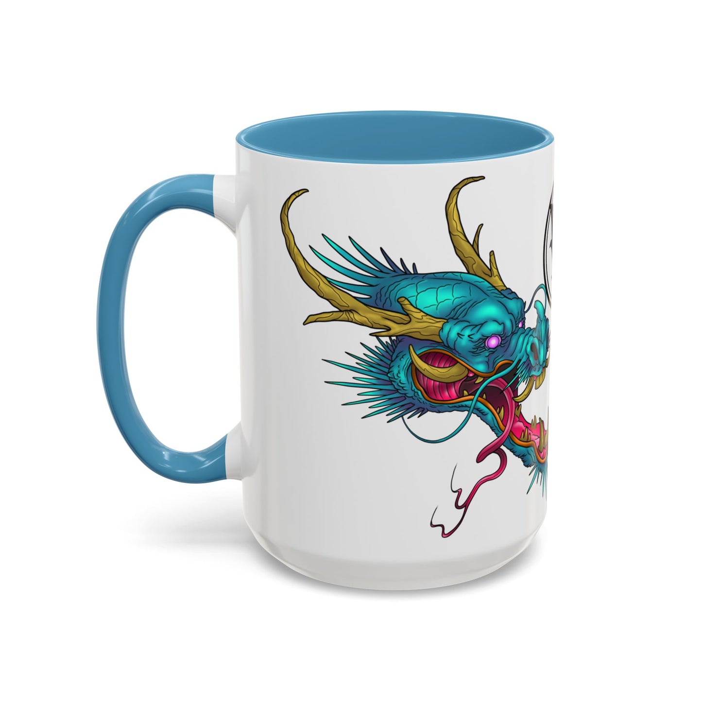 Dragon Crest Accent Coffee Mug — Vibrant Mythical Tea & Coffee Cup