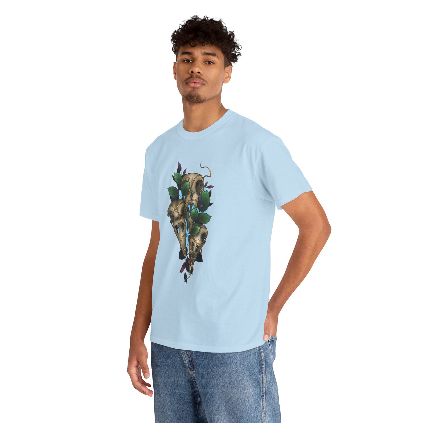 Skull & Vines Graphic Tee — Botanical Skull Art T-Shirt