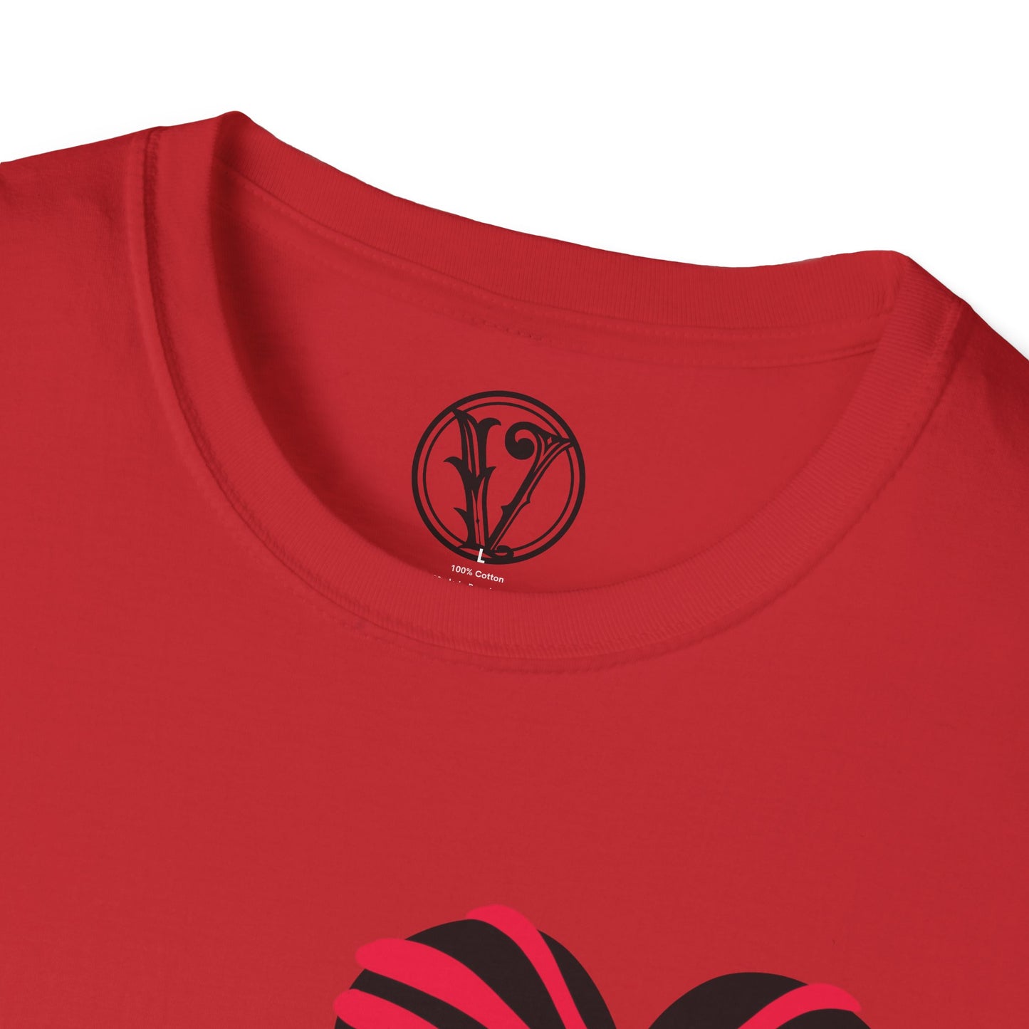 Red & Black Striped Heart T-Shirt — Cute Heart Graphic Tee
