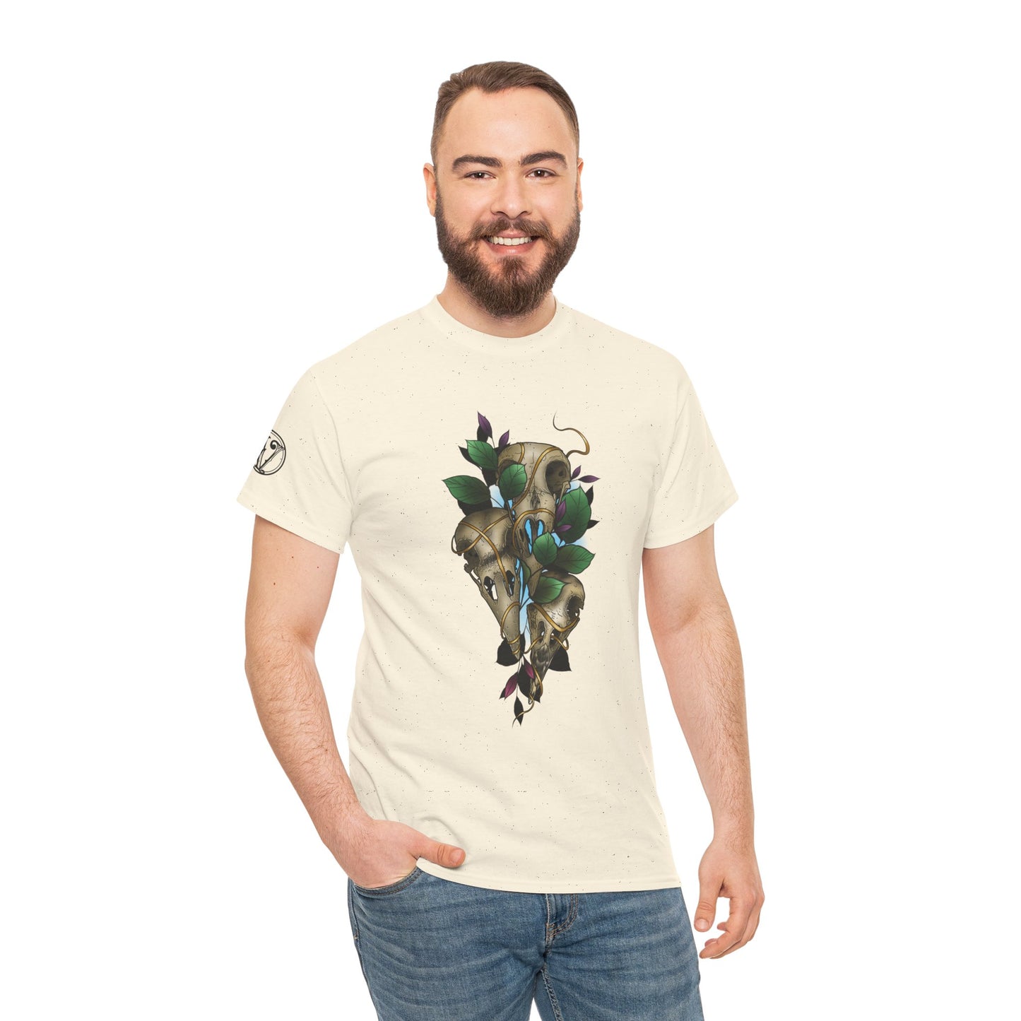 Skull & Vines Graphic Tee — Botanical Skull Art T-Shirt