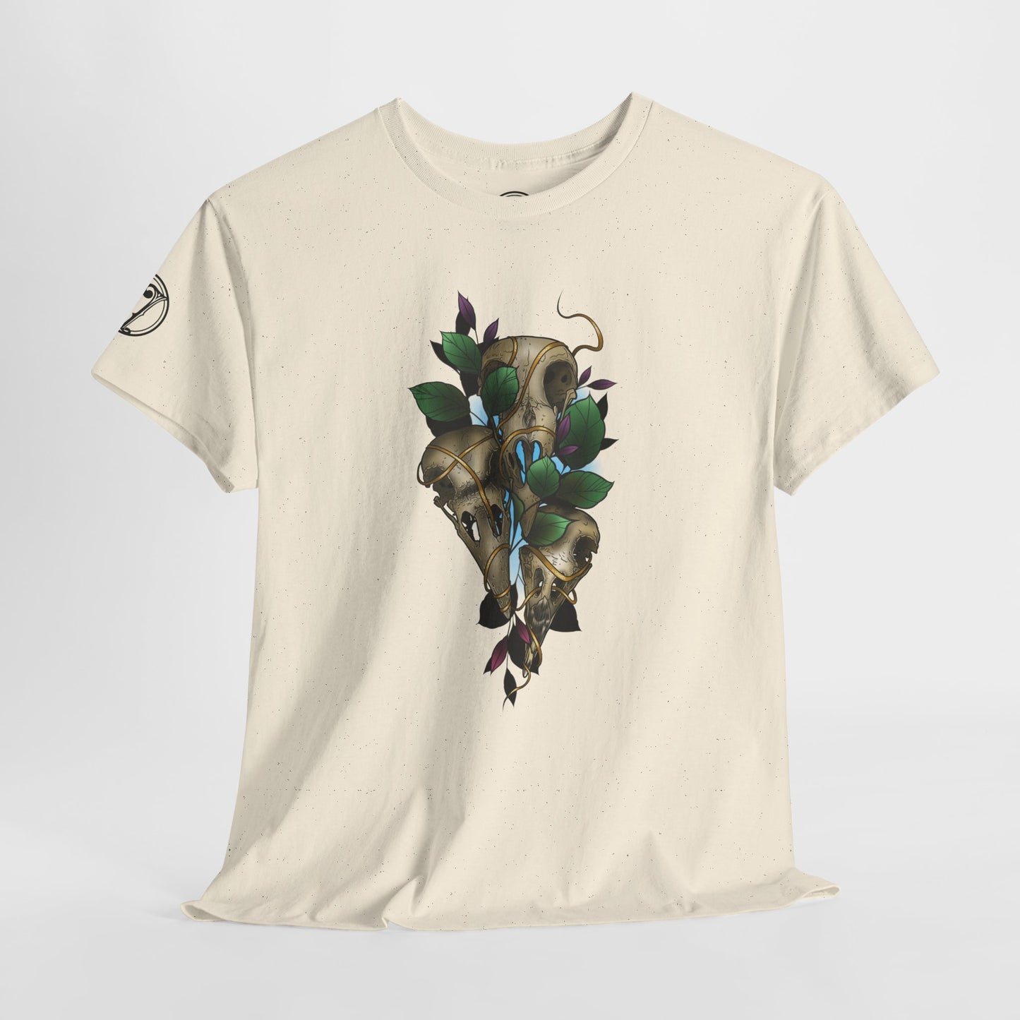 Skull & Vines Graphic Tee — Botanical Skull Art T-Shirt