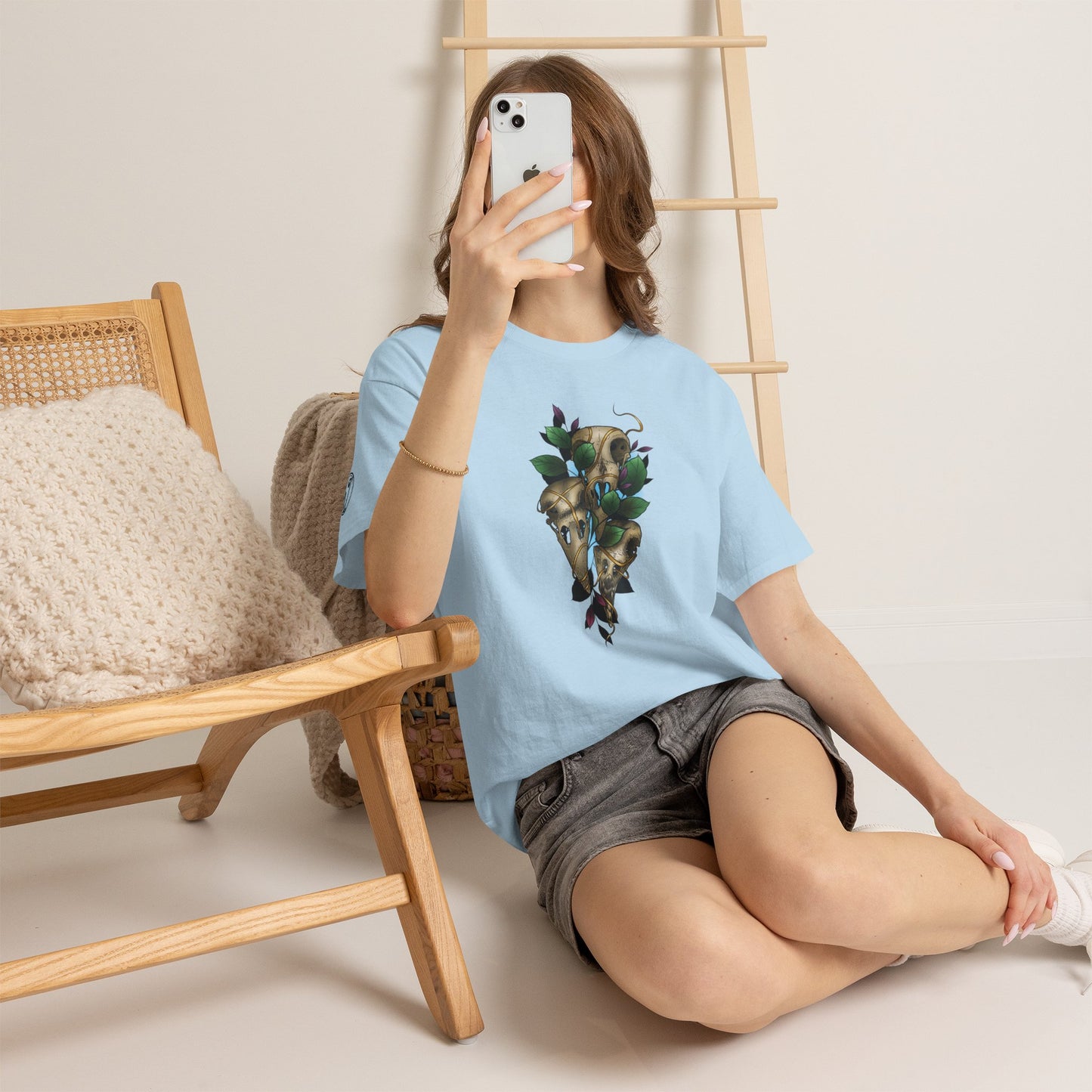 Skull & Vines Graphic Tee — Botanical Skull Art T-Shirt