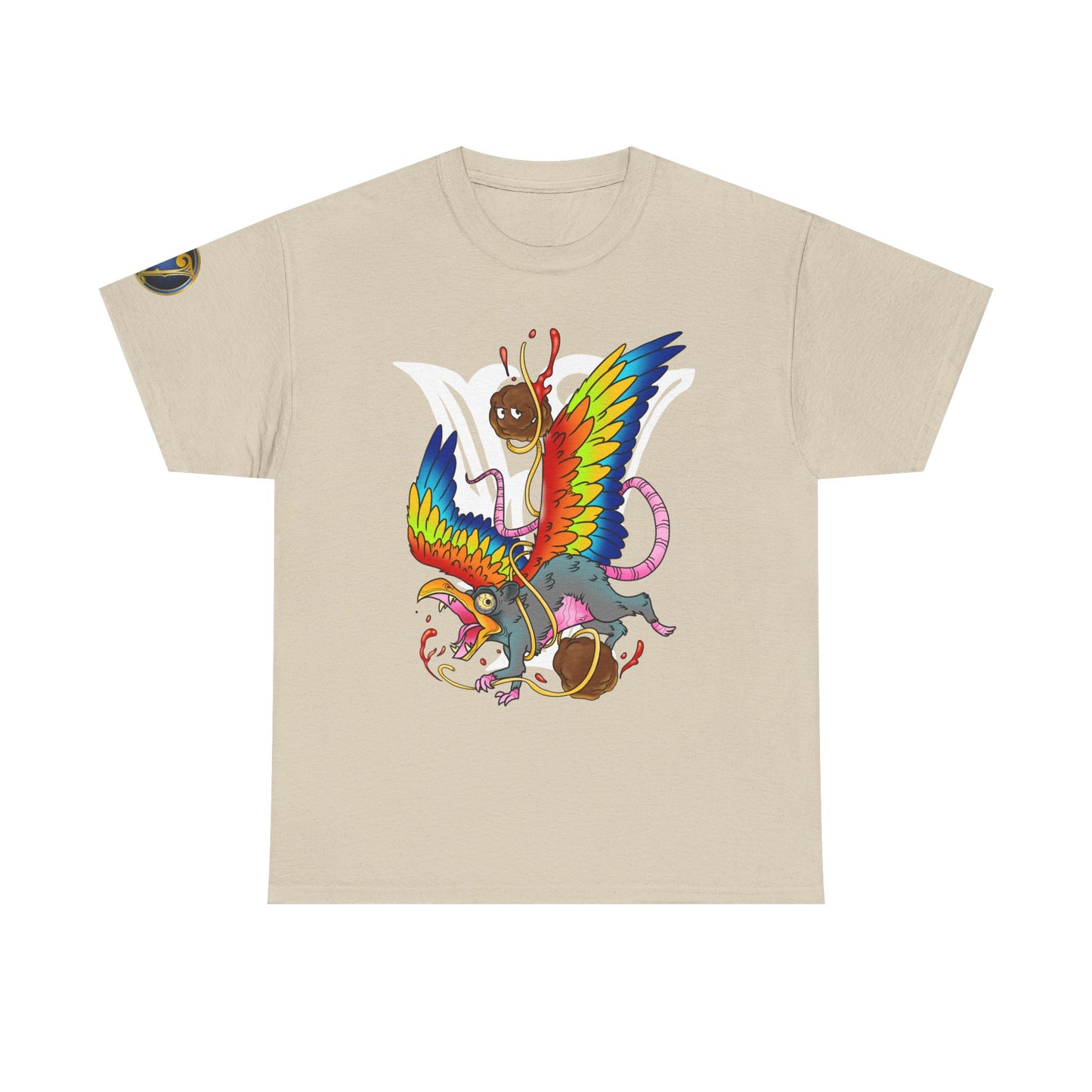 Graphic Tee — Colorful Mythical Bird & Rose Streetwear T-Shirt