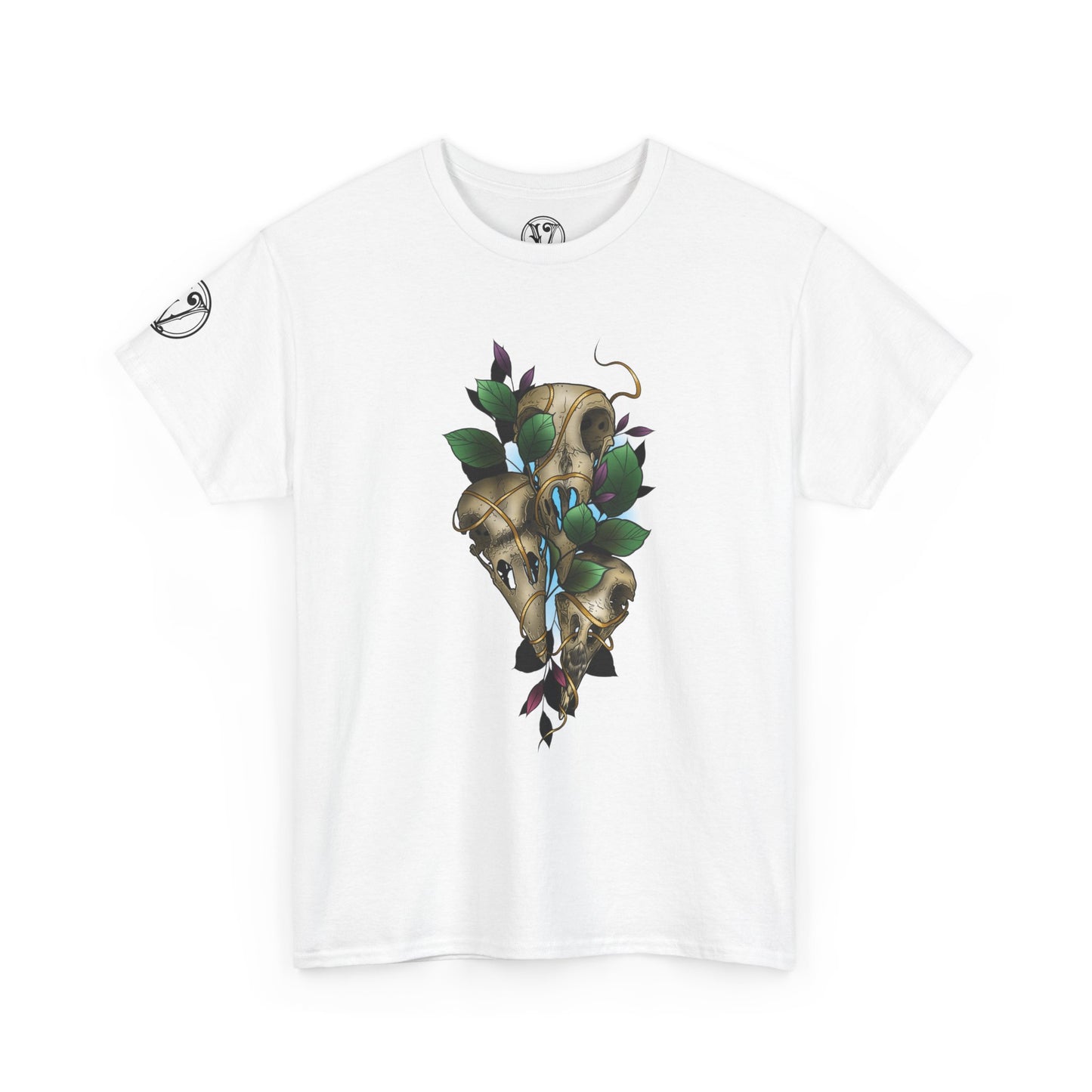 Skull & Vines Graphic Tee — Botanical Skull Art T-Shirt