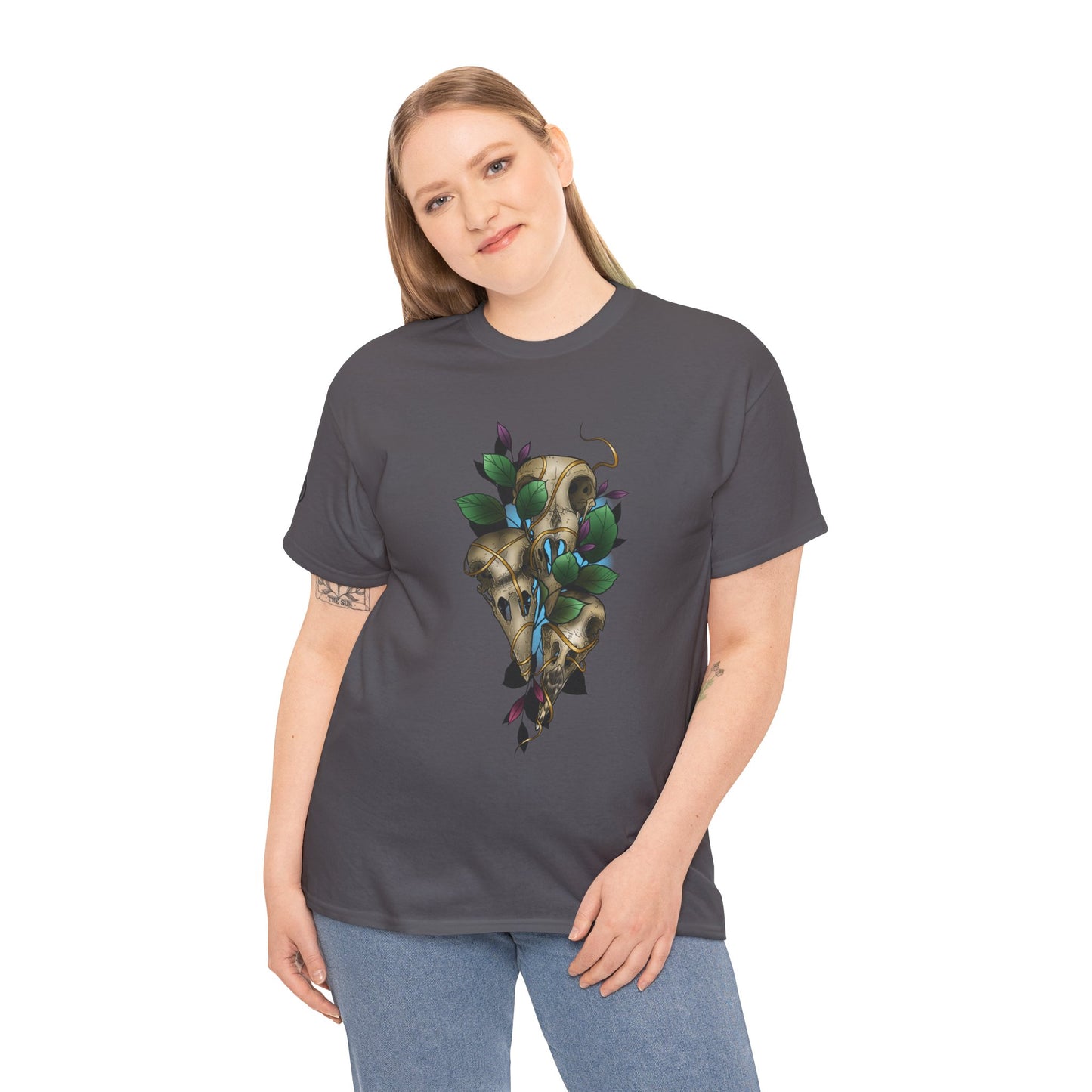 Skull & Vines Graphic Tee — Botanical Skull Art T-Shirt