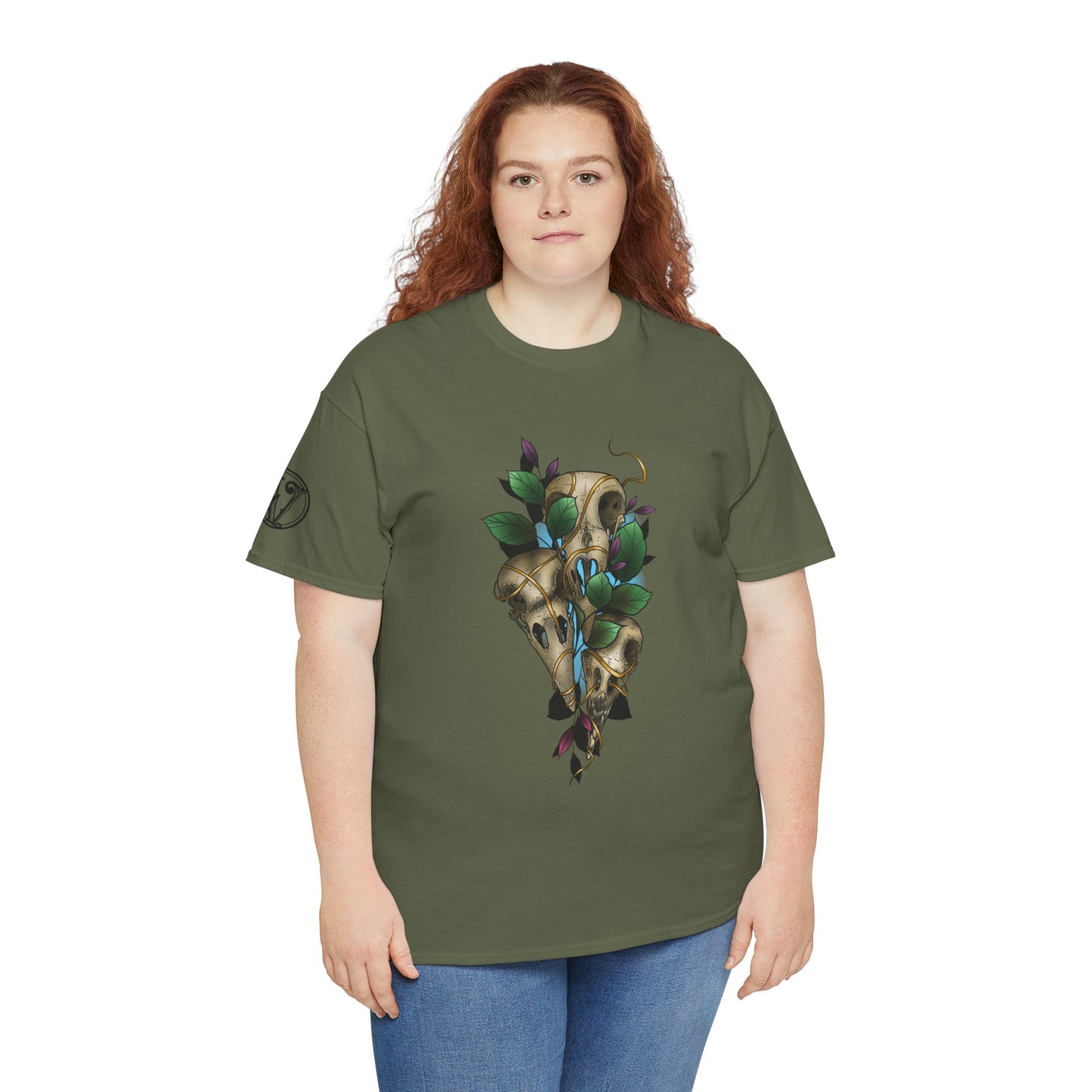 Skull & Vines Graphic Tee — Botanical Skull Art T-Shirt