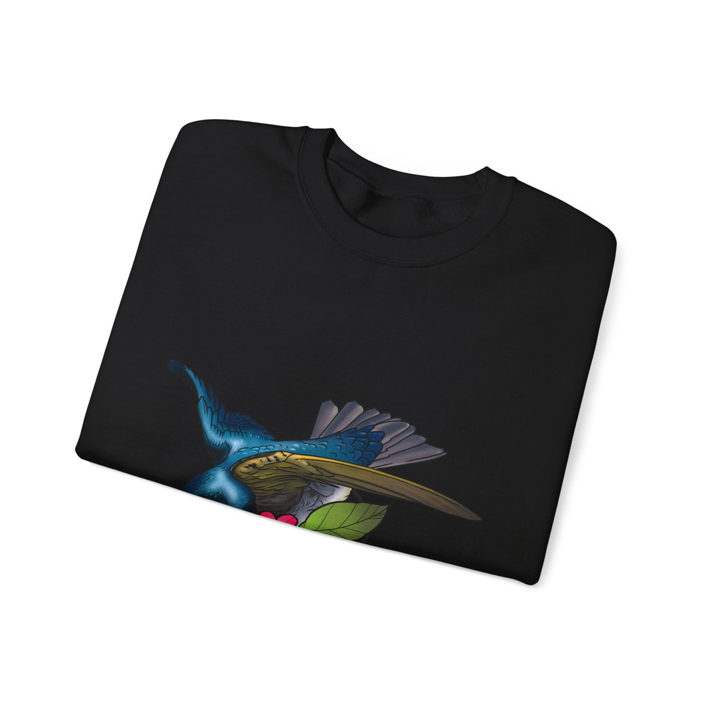 Swallow & Hibiscus Crewneck Sweatshirt — Tropical Bird Graphic Pullover