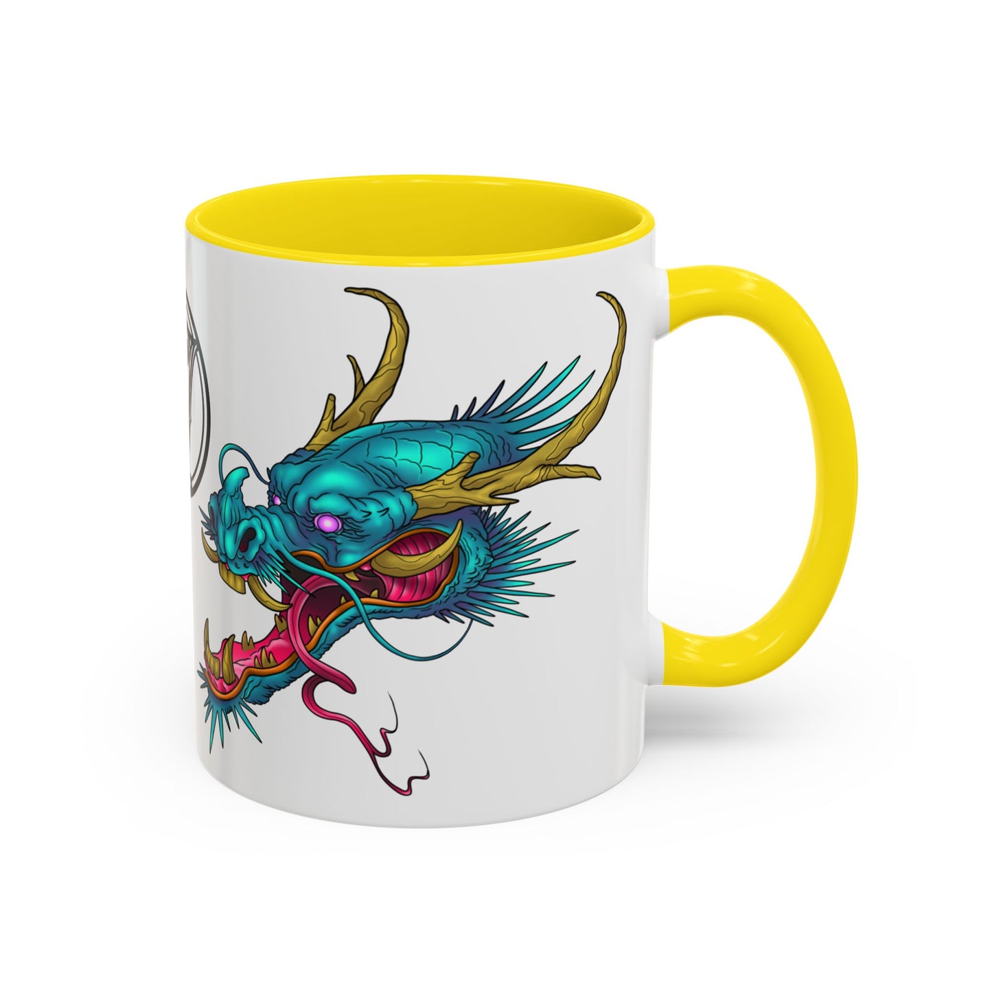 Dragon Crest Accent Coffee Mug — Vibrant Mythical Tea & Coffee Cup