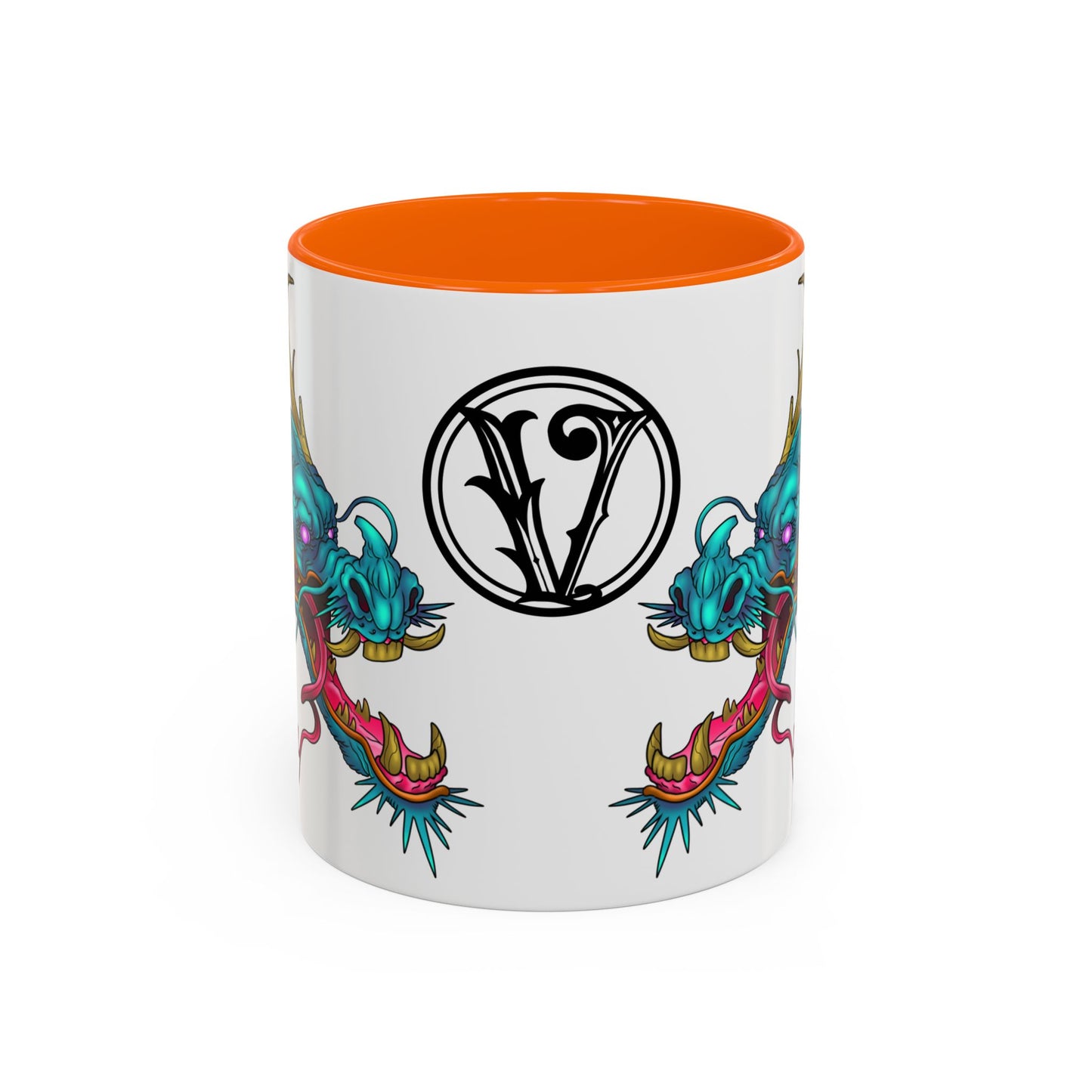 Dragon Crest Accent Coffee Mug — Vibrant Mythical Tea & Coffee Cup