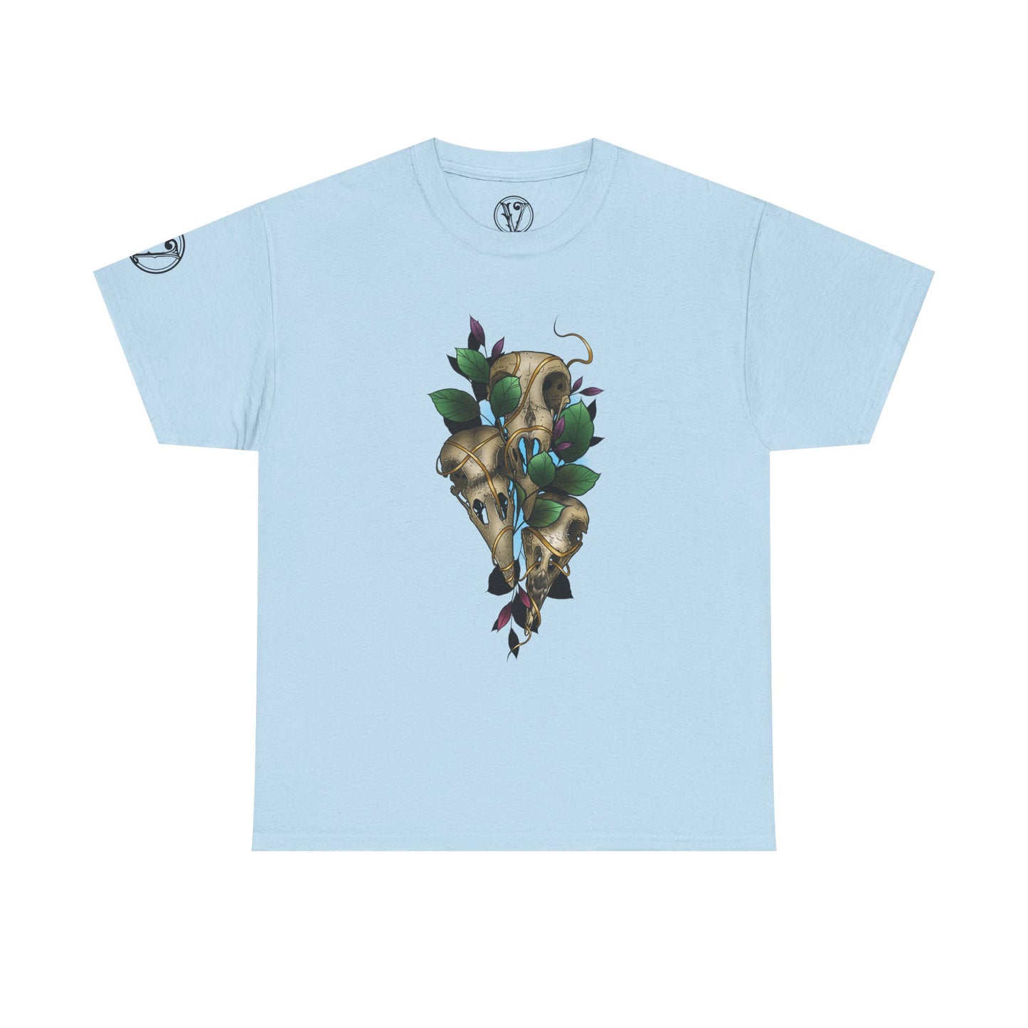 Skull & Vines Graphic Tee — Botanical Skull Art T-Shirt
