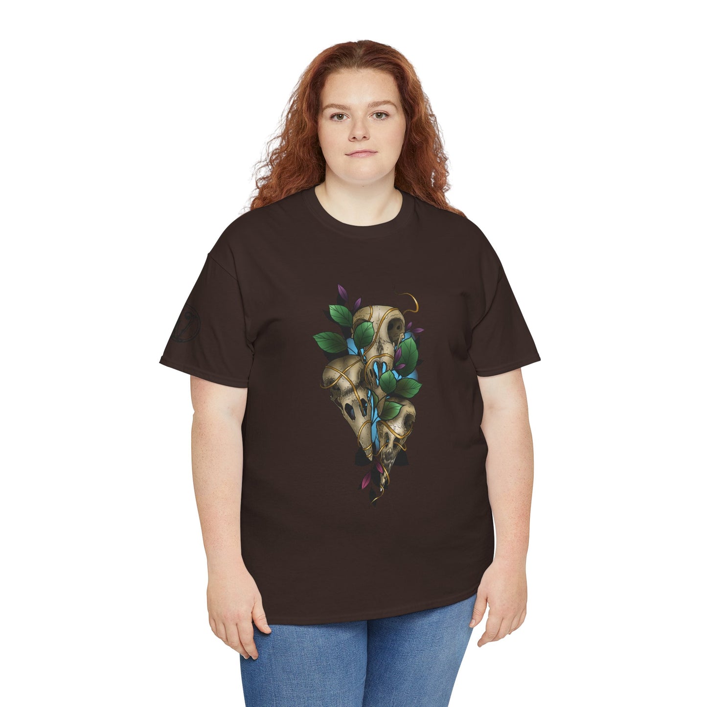 Skull & Vines Graphic Tee — Botanical Skull Art T-Shirt