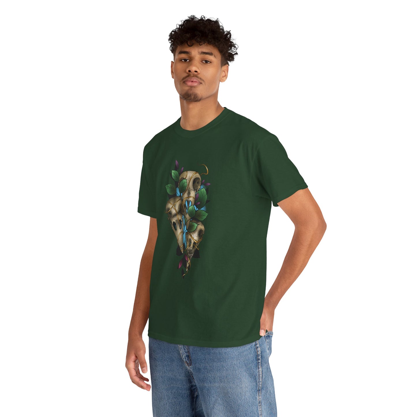 Skull & Vines Graphic Tee — Botanical Skull Art T-Shirt